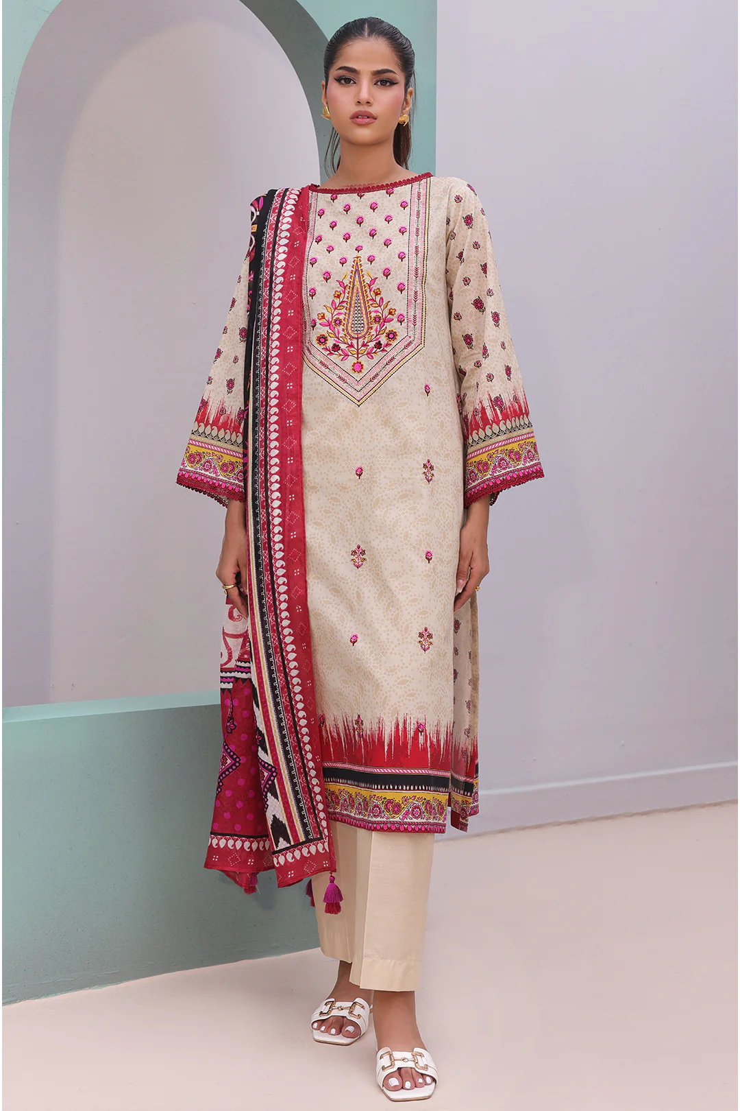 Embroidered Shirt Dupatta - 0022 - Image 3