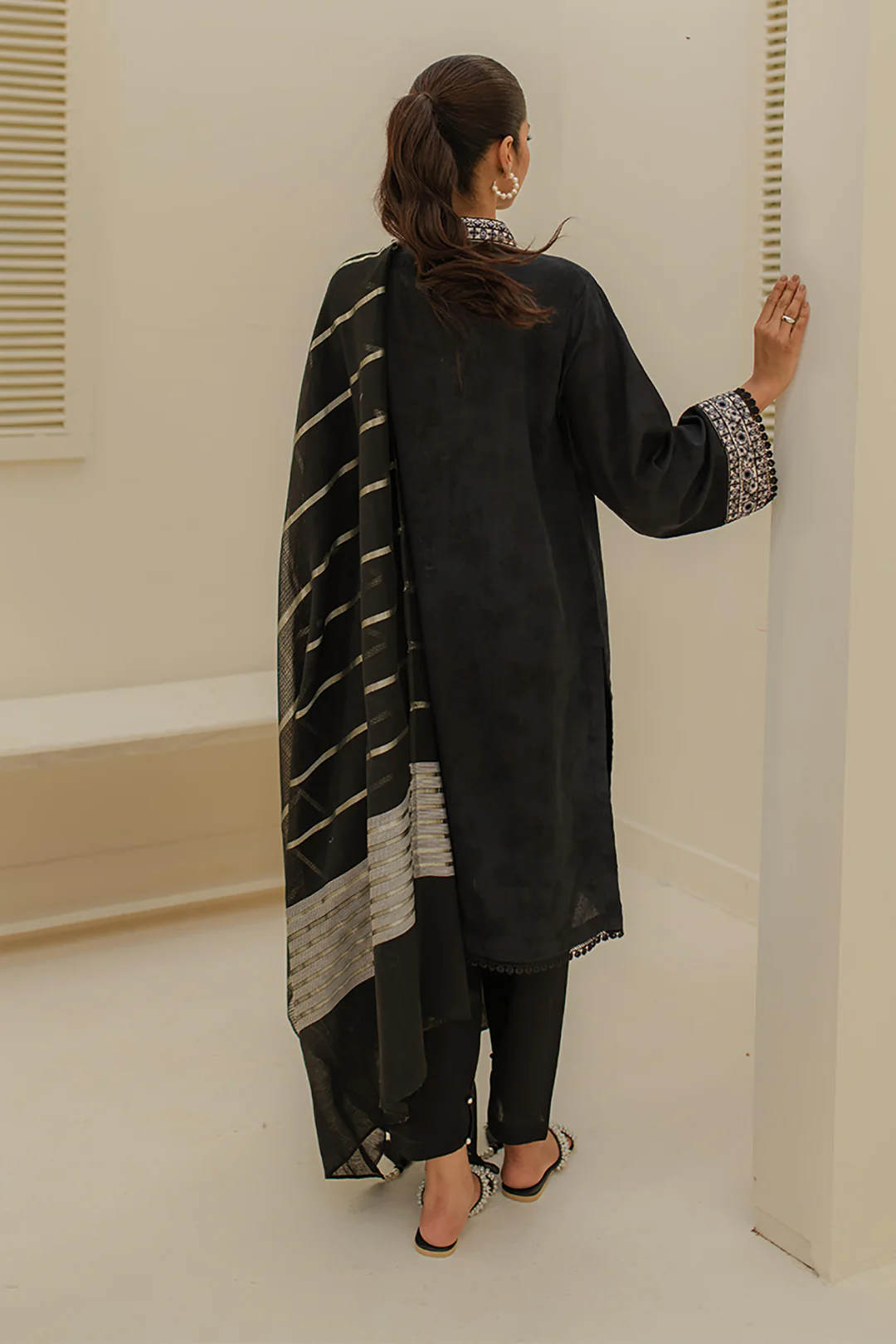 Embroidered Shirt Shalwar Dupatta - 1768 - Image 6