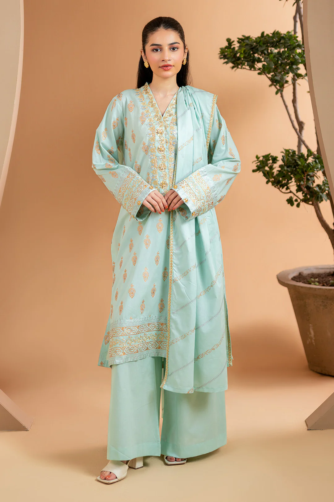 Embroidered Kurta Dupatta Trouser - 2511 - Image 4