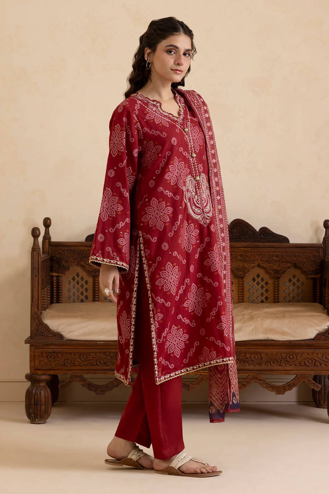 Embroidered Kurta Dupatta Trouser - 3357 - Image 5
