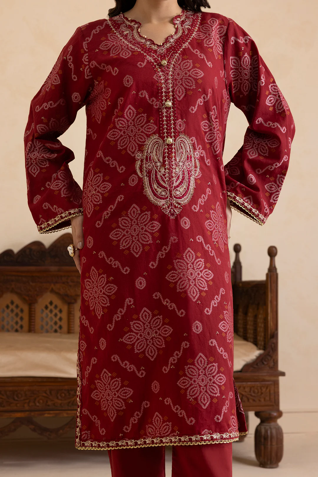 Embroidered Kurta Dupatta Trouser - 3357 - Image 6