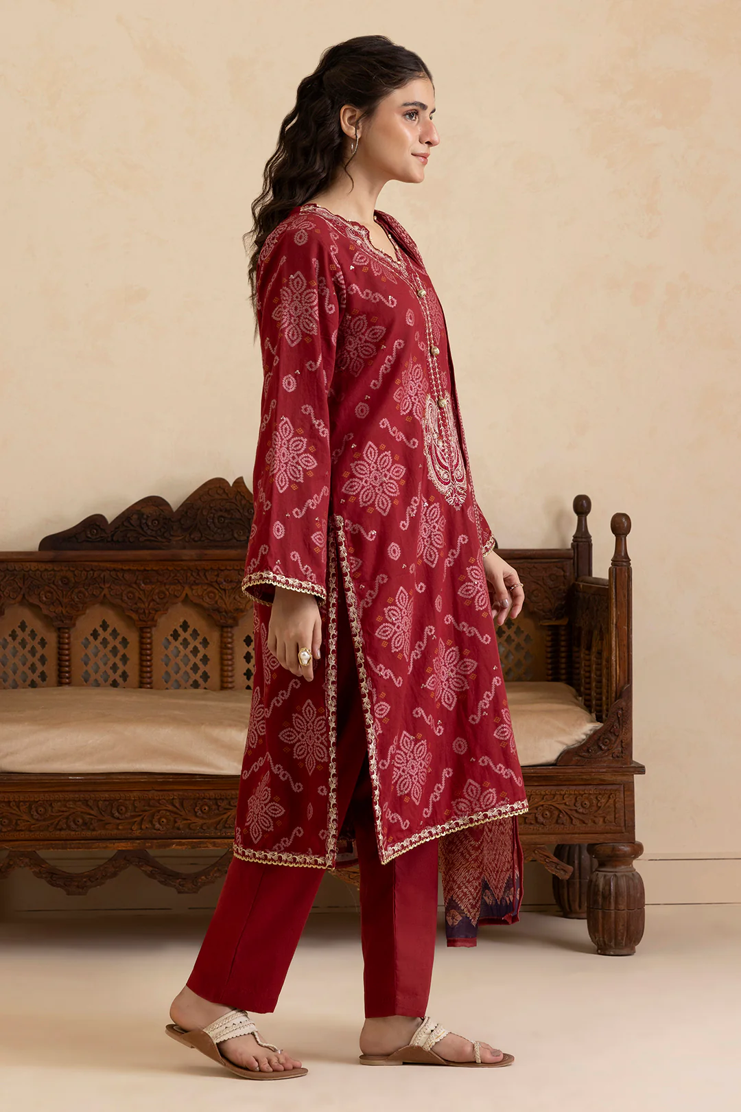 Embroidered Kurta Dupatta Trouser - 3357 - Image 8