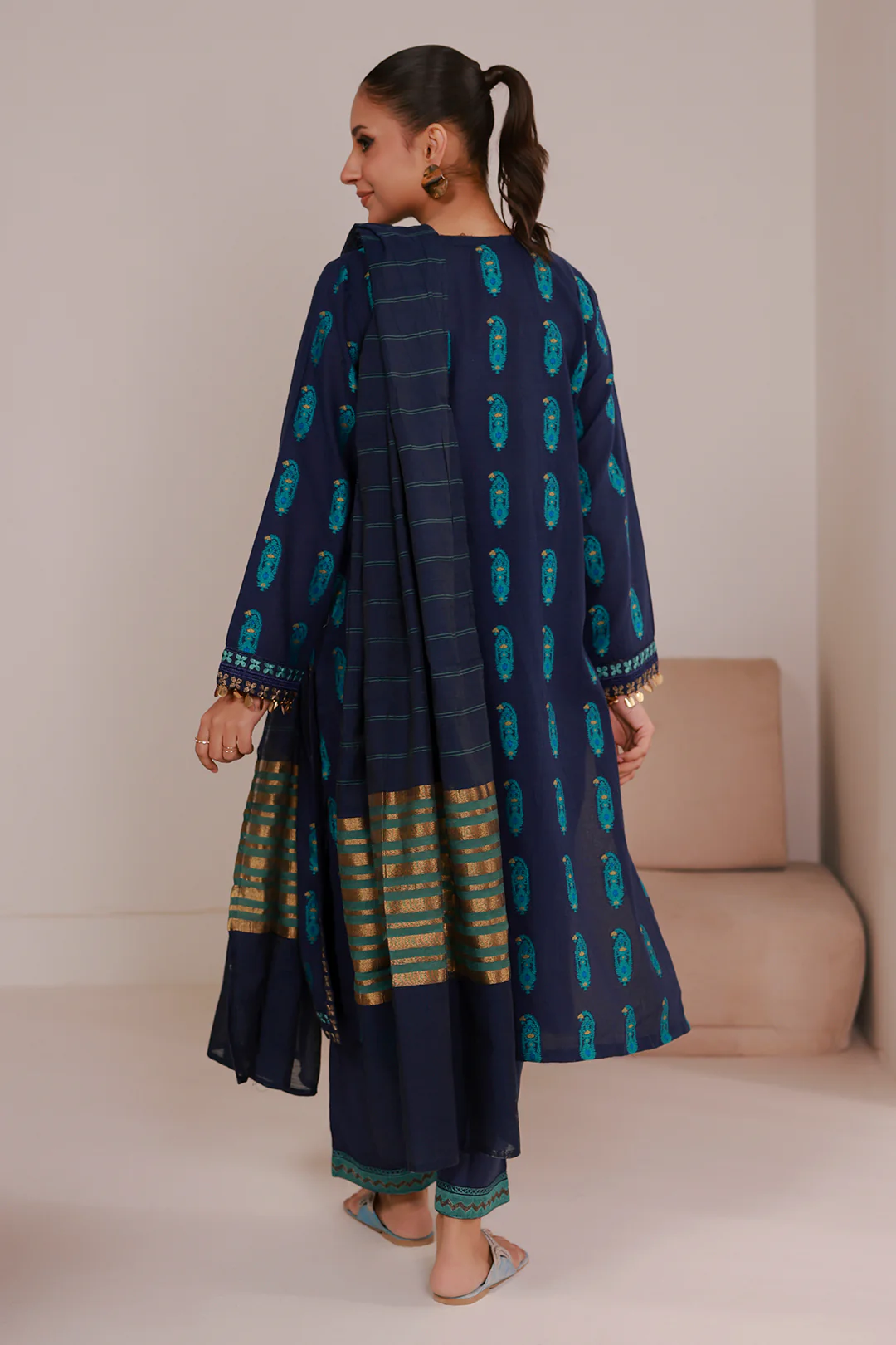 Embroidered Kurta Dupatta Trouser - 3359 - Image 5