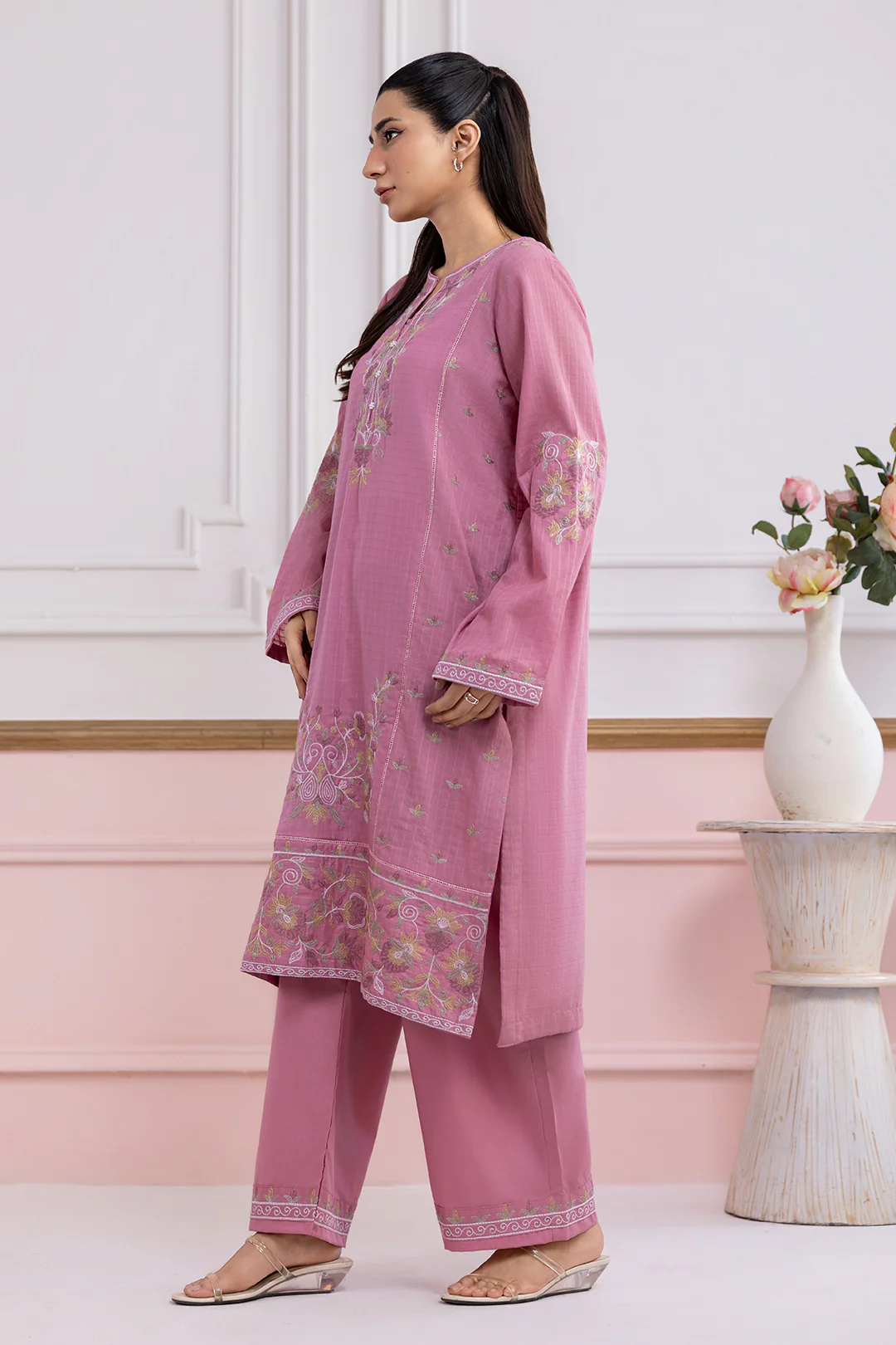 Embroidered Kurta Trouser - 2539 - Image 9