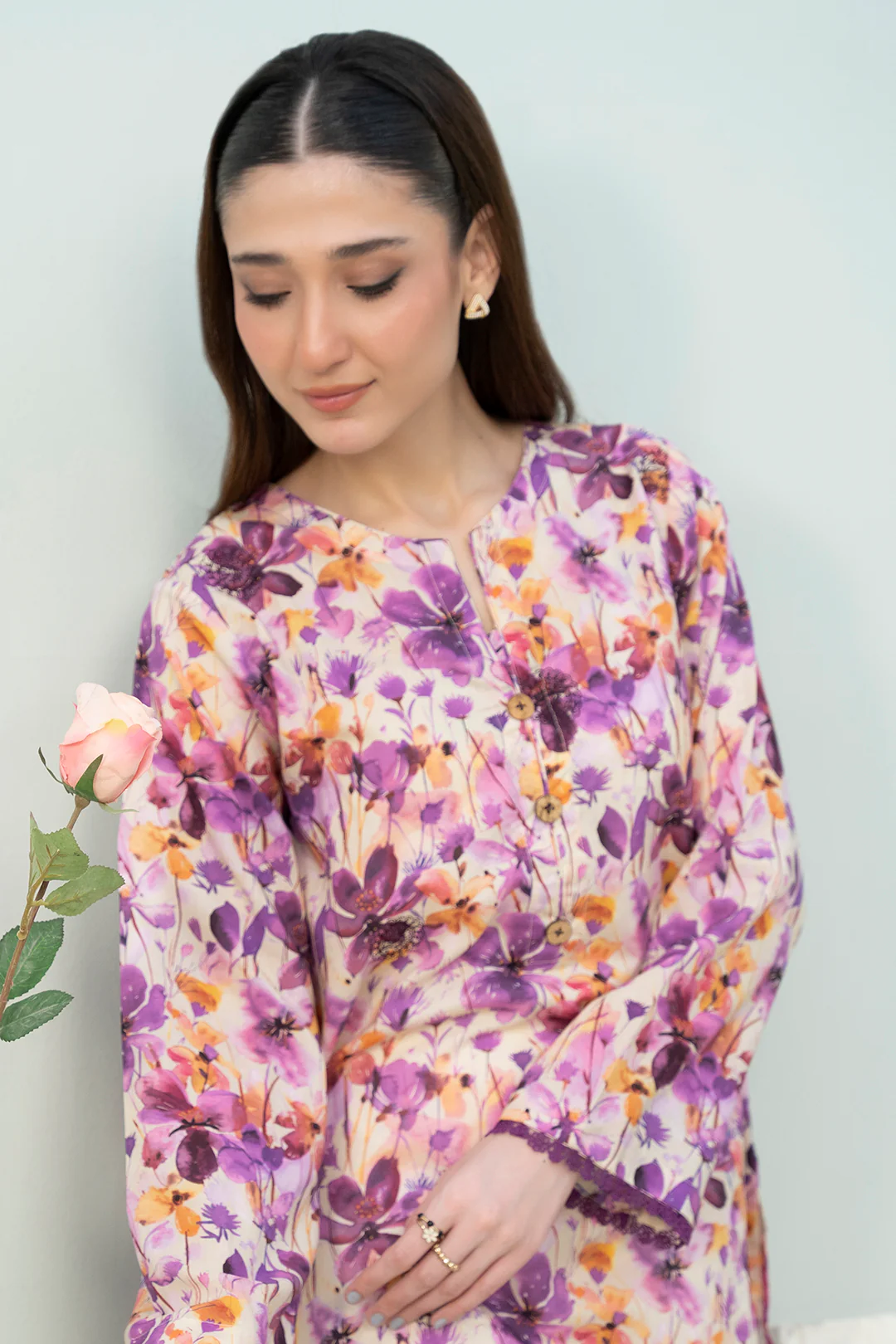 Embroidered Kurta - 1645 - Image 3