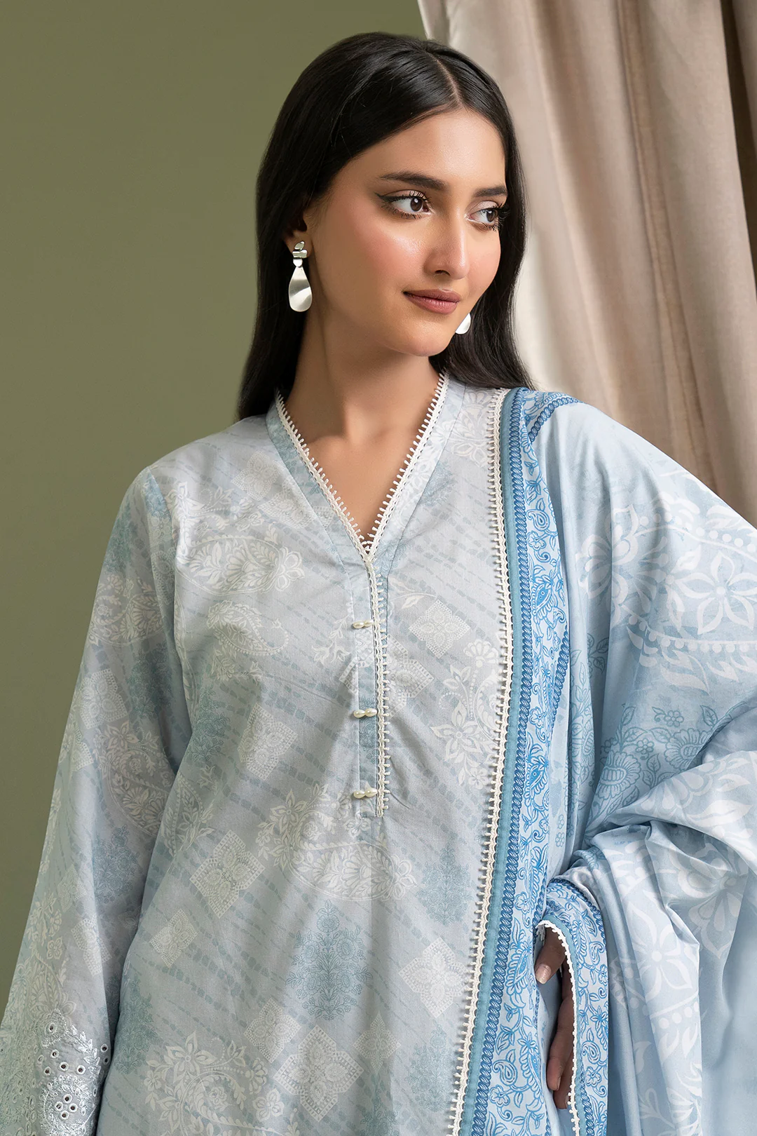 Embroidered Shirt Dupatta - 0422 - Image 3
