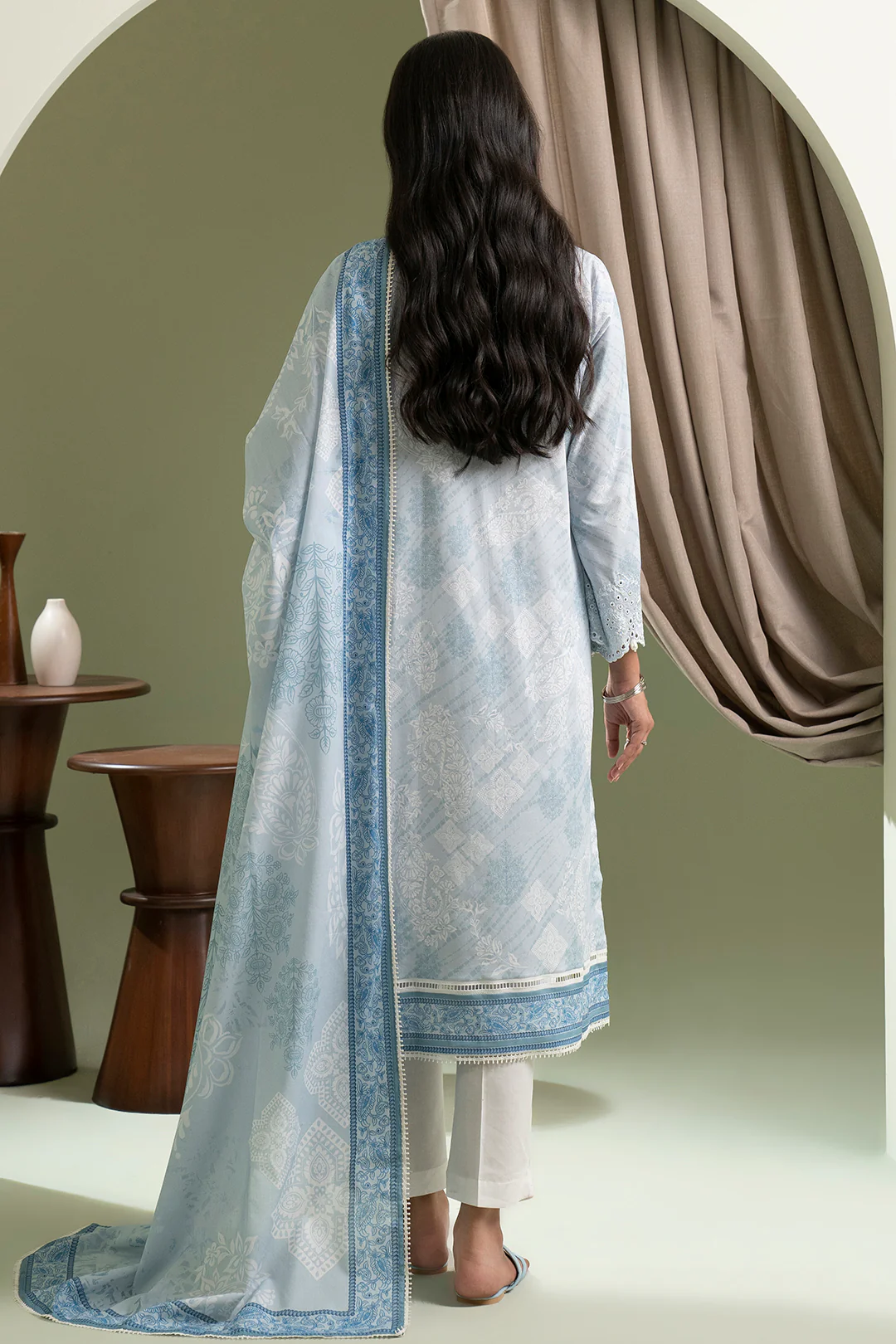 Embroidered Shirt Dupatta - 0422 - Image 6