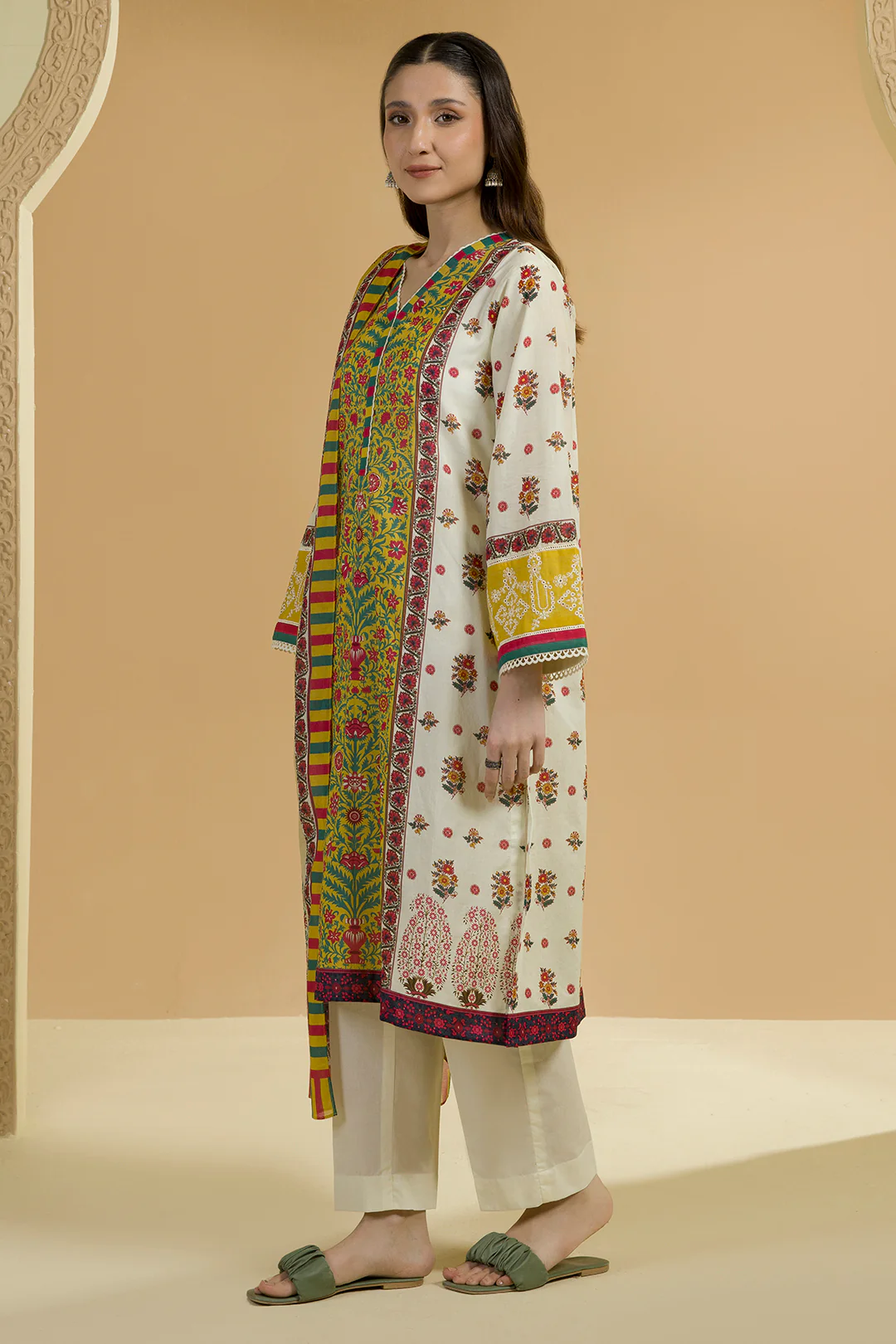 Embroidered Shirt Dupatta - 5702 - Image 3