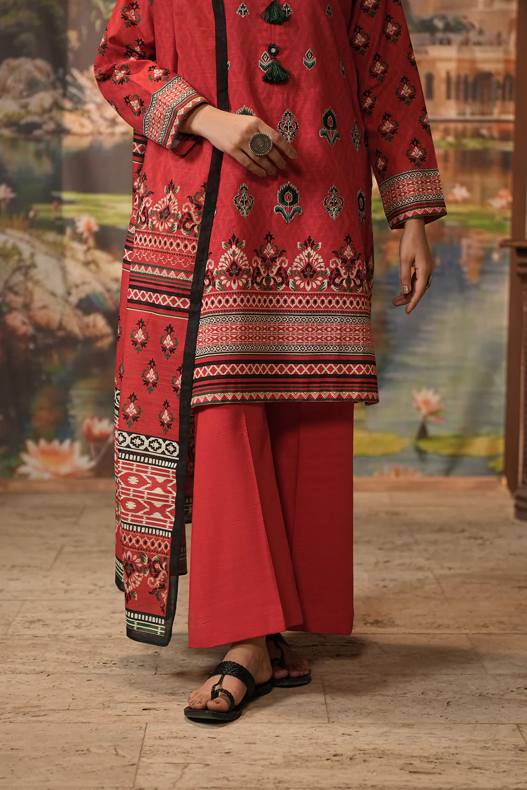 Embroidered Shirt Dupatta - 0435 - Image 3