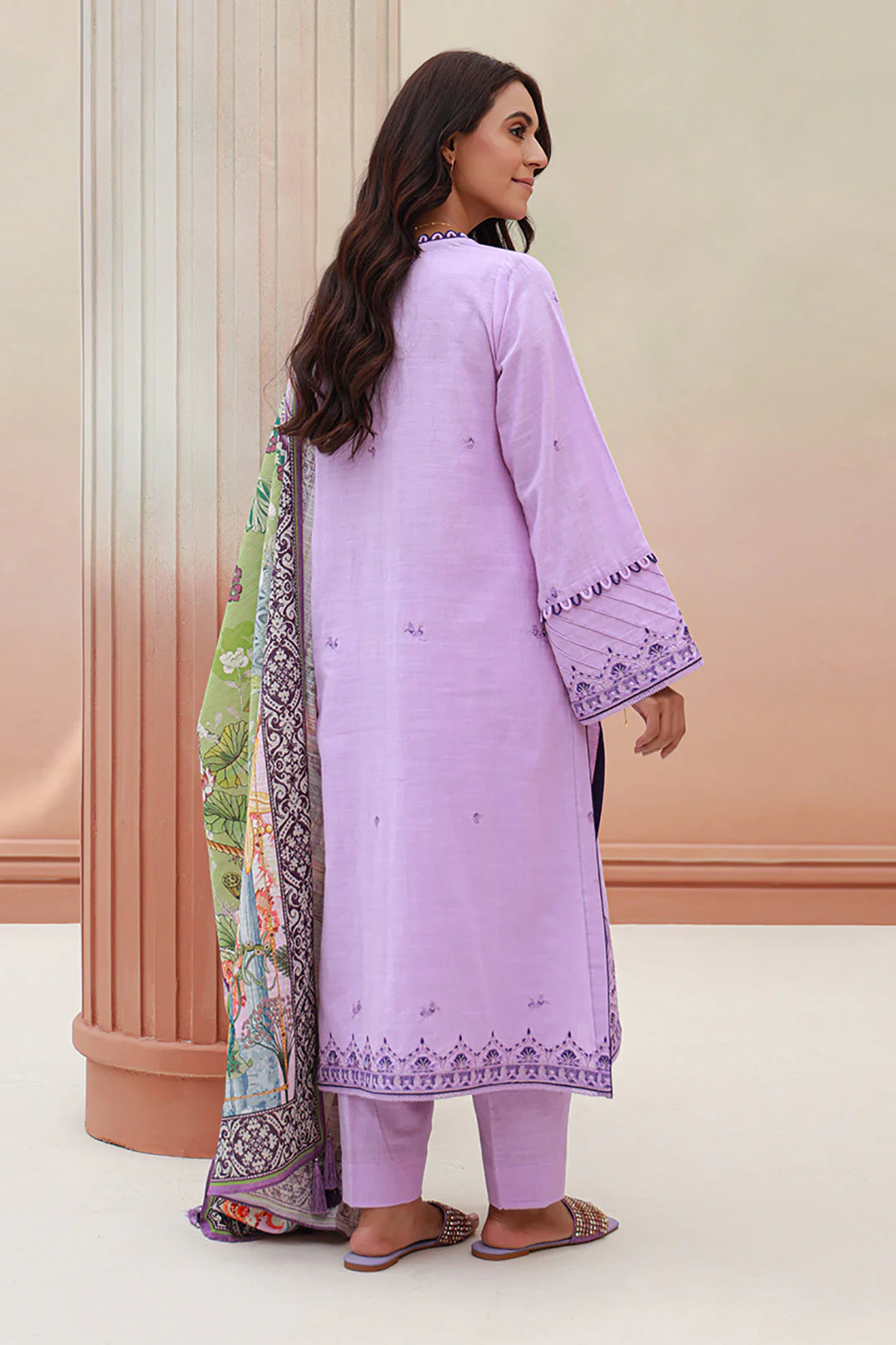 Embroidered Shirt Shalwar Dupatta - 0854 - Image 5