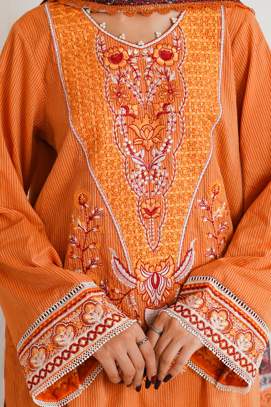 Embroidered Shirt Shalwar Dupatta - 0085 - Image 4
