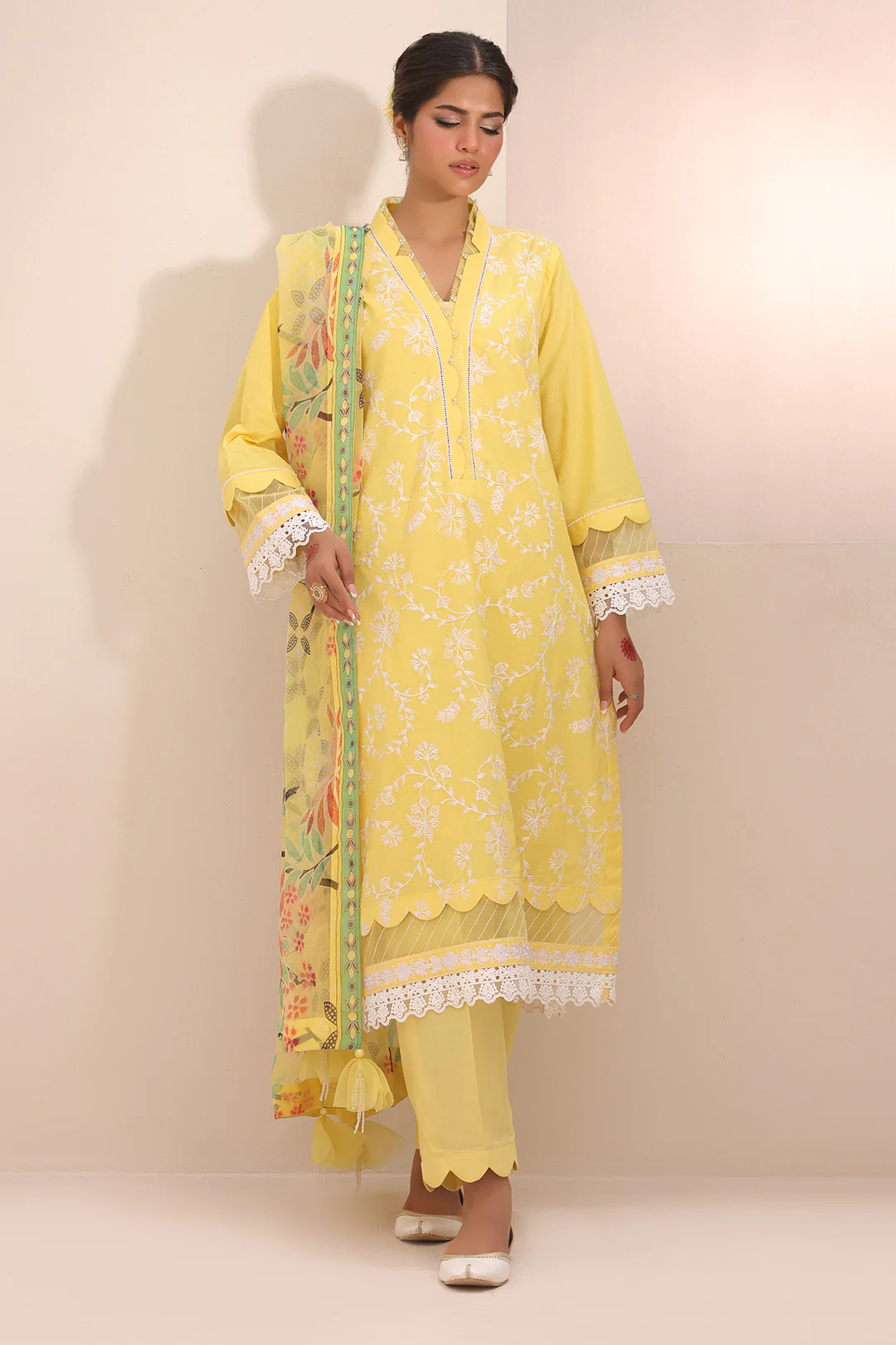 Embroidered Shirt Shalwar Dupatta - 1261 - Image 3
