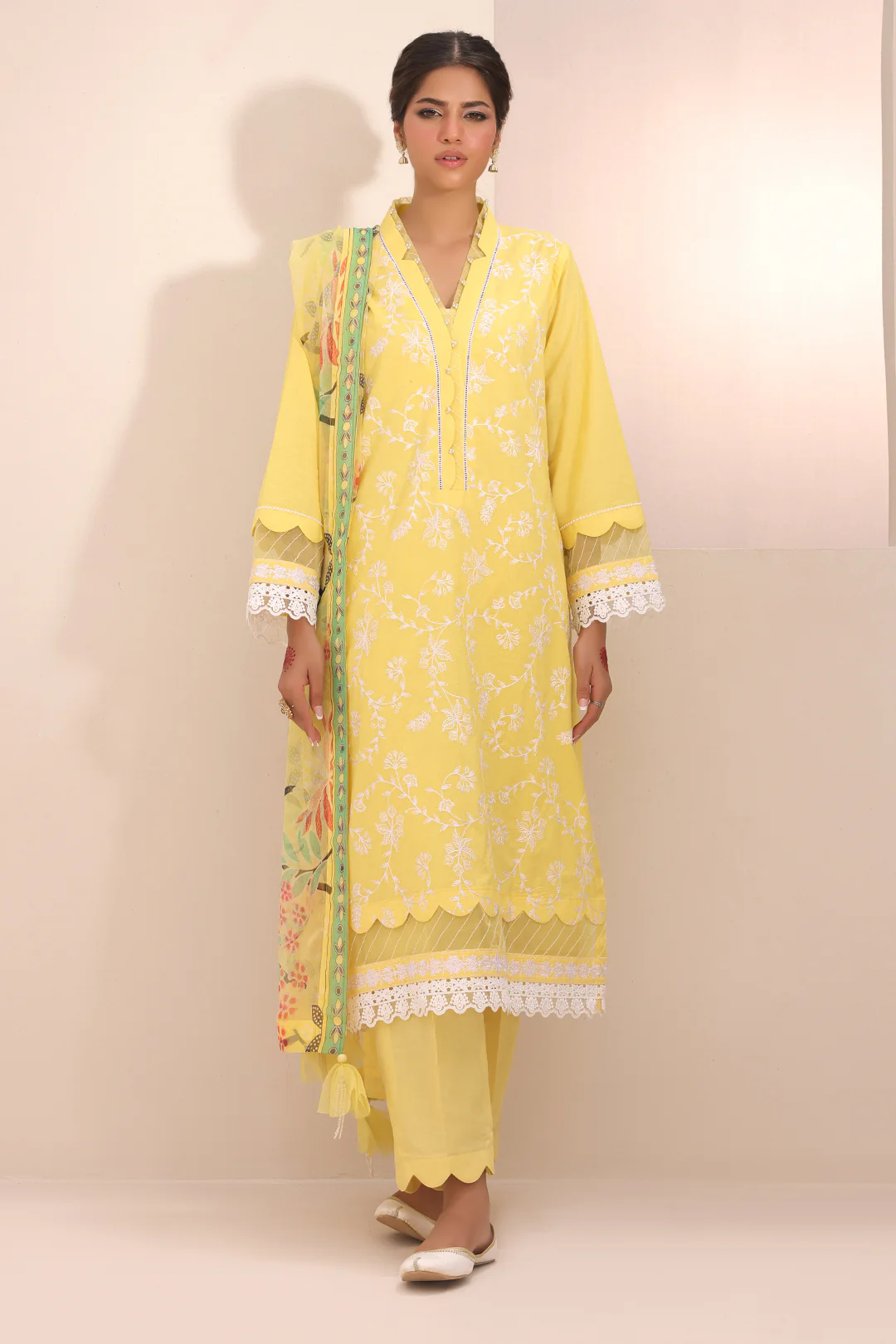 Embroidered Shirt Shalwar Dupatta - 1261 - Image 5