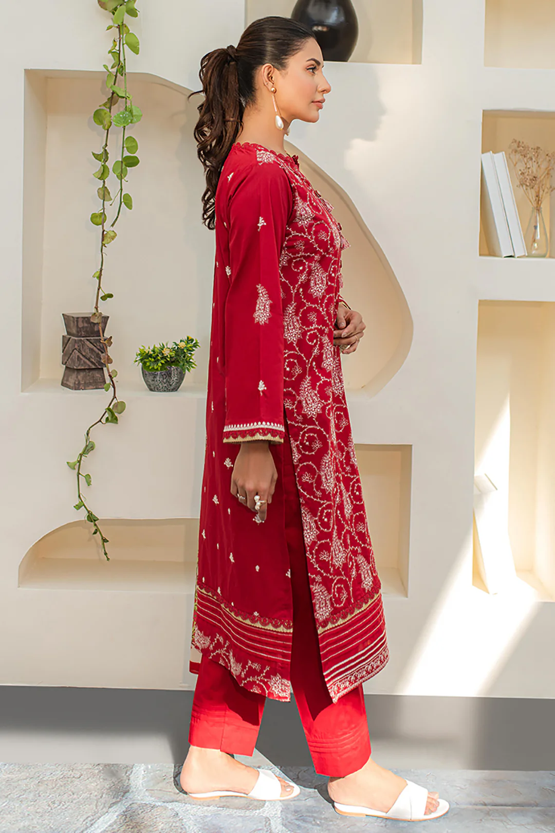 Embroidered Shirt Shalwar Dupatta - 1262 - Image 3