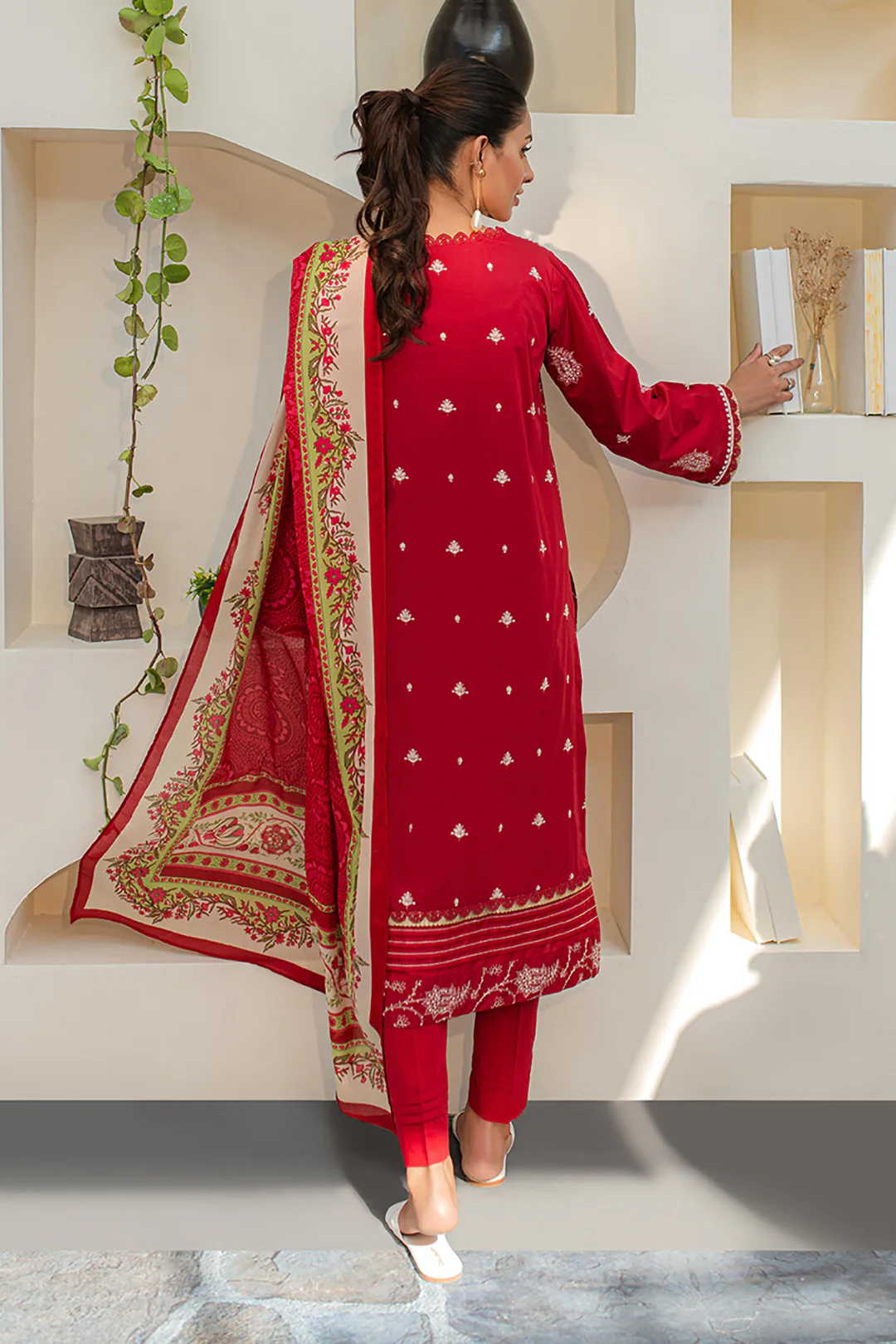 Embroidered Shirt Shalwar Dupatta - 1262 - Image 5