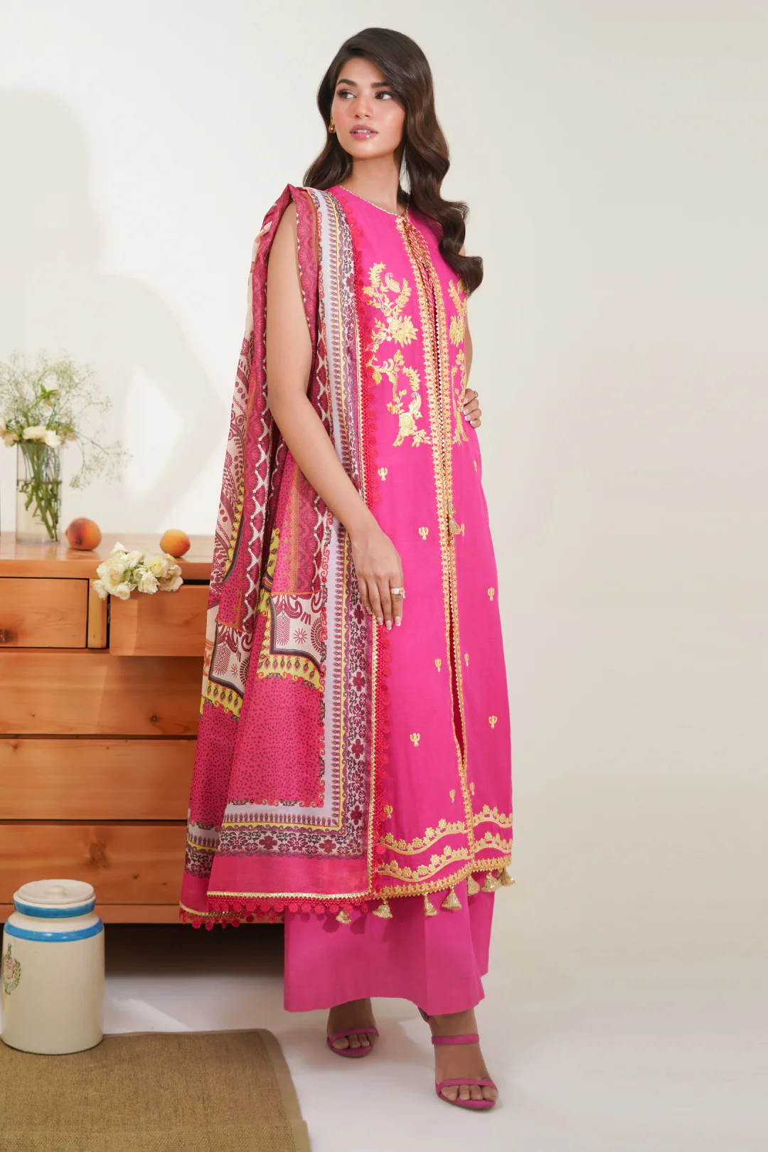 Embroidered Shirt Shalwar Dupatta - 1270 - Image 3