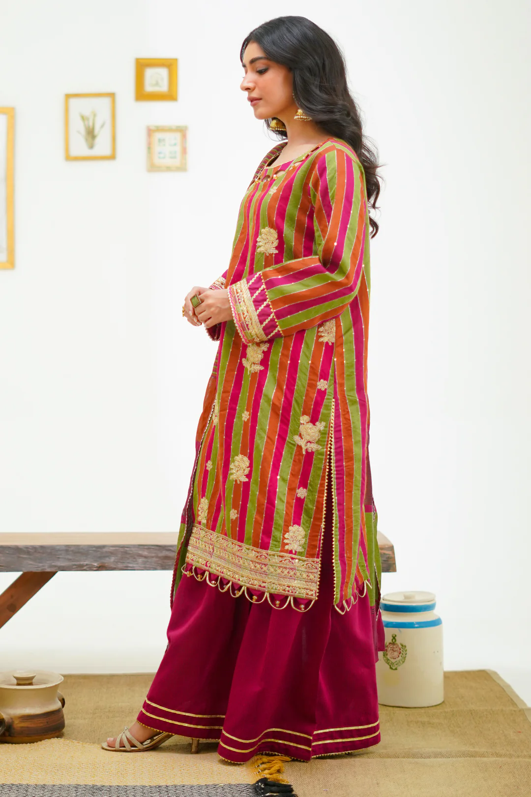 Embroidered Shirt Shalwar Dupatta - 1299 - Image 8