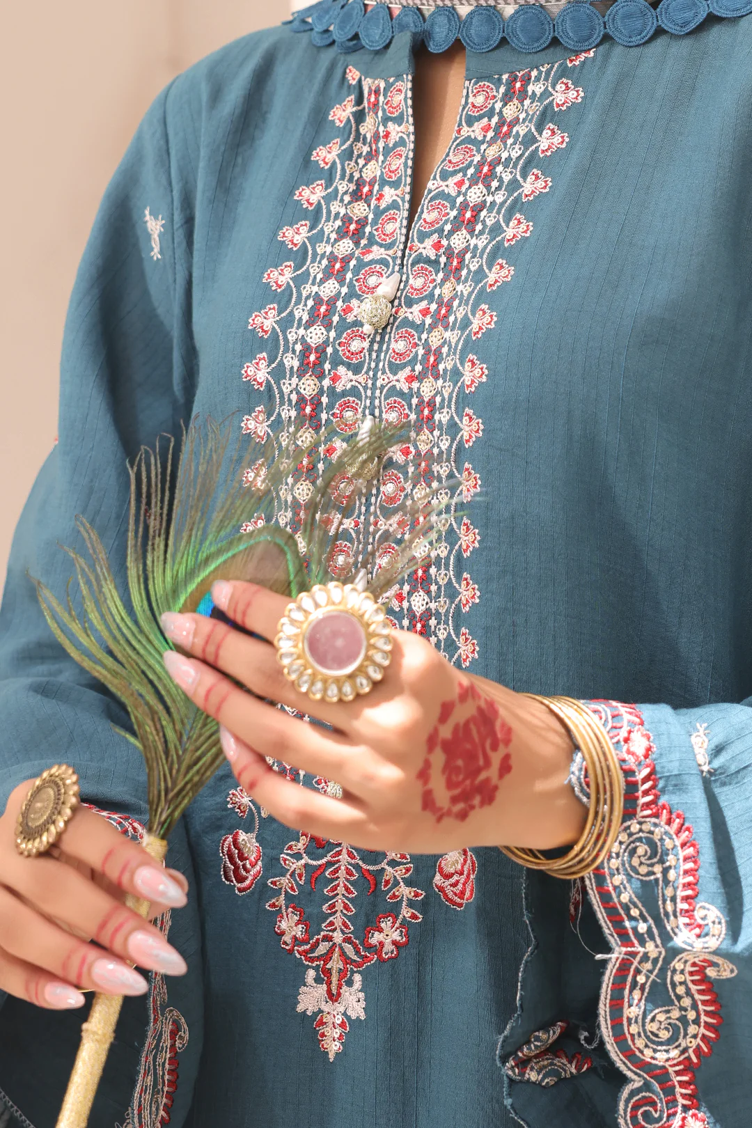 Embroidered Shirt Shalwar Dupatta - 1549 - Image 4