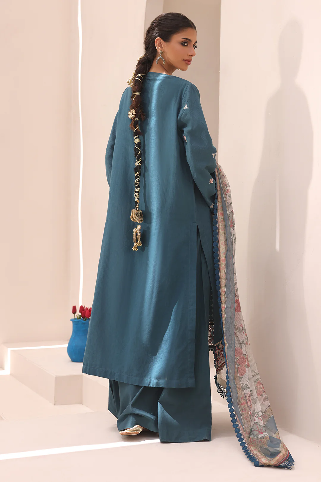 Embroidered Shirt Shalwar Dupatta - 1549 - Image 6