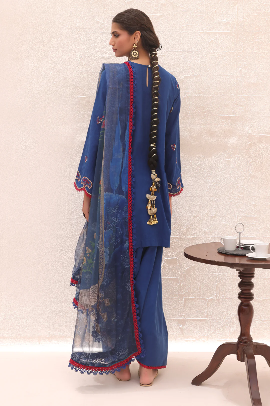Embroidered Shirt Shalwar Dupatta - 1551 - Image 6