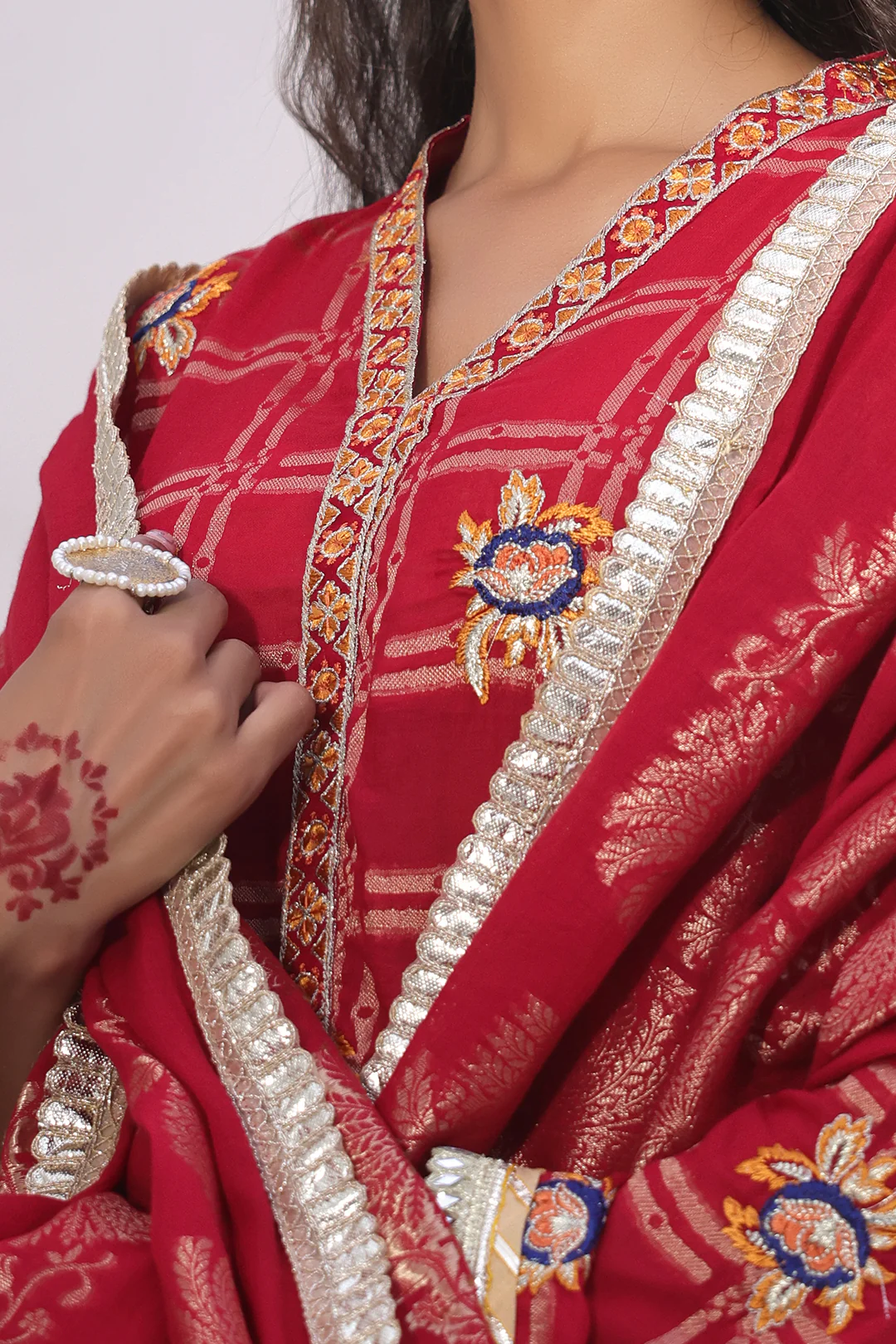 Embroidered Shirt Shalwar Dupatta - 1803 - Image 4