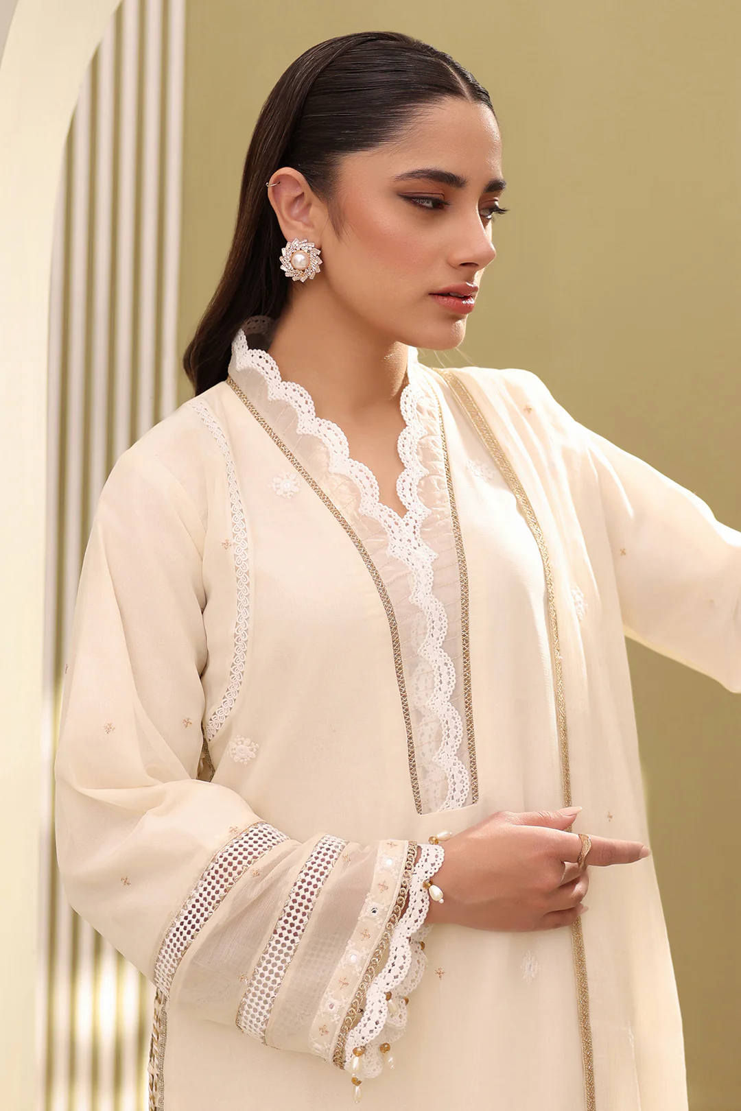 Embroidered Shirt Shalwar Dupatta - 0282 - Image 4