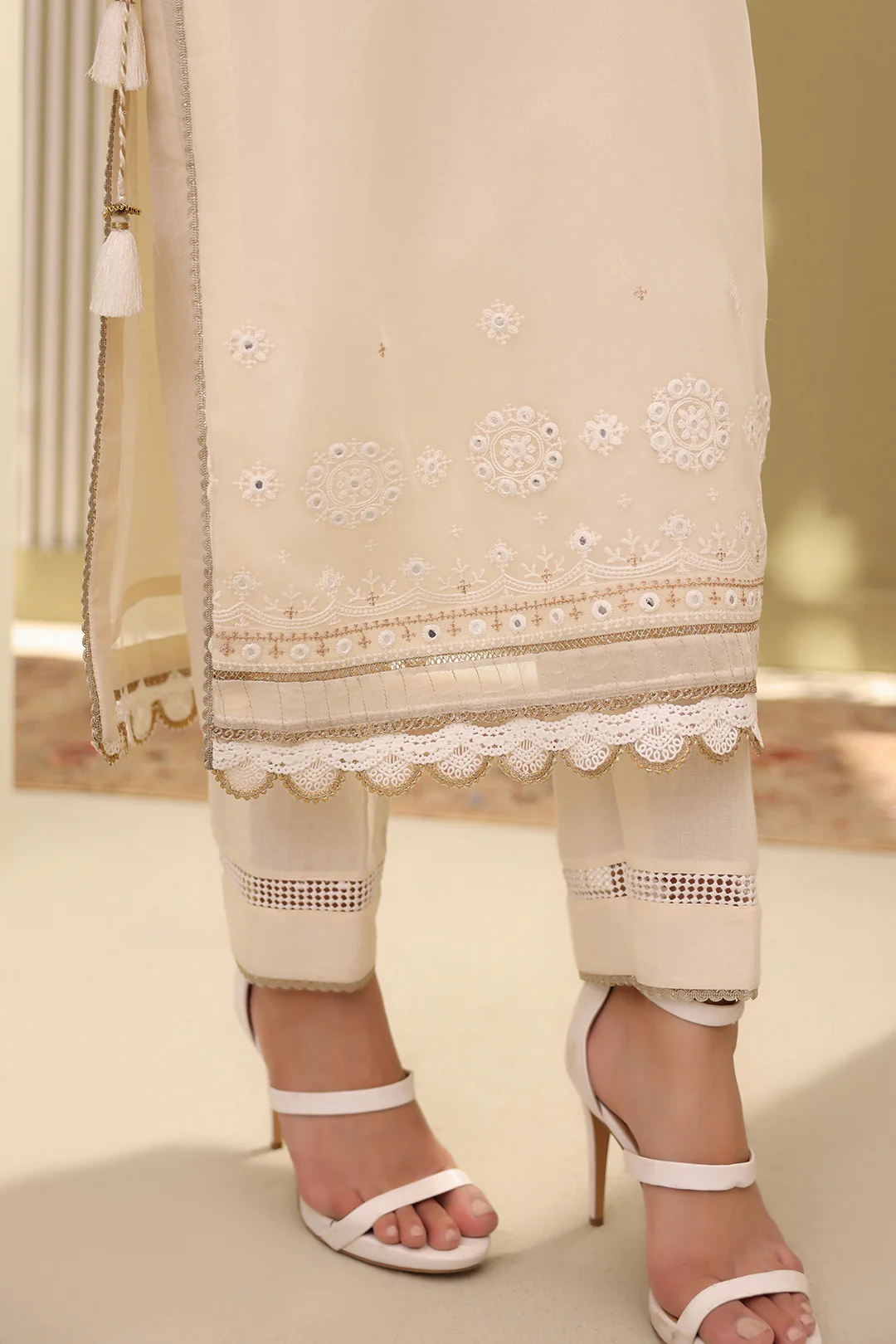 Embroidered Shirt Shalwar Dupatta - 0282 - Image 6