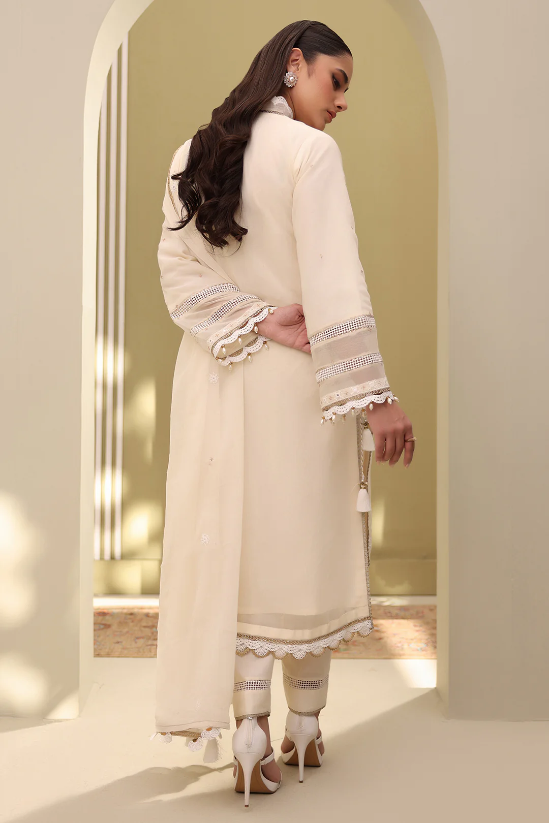 Embroidered Shirt Shalwar Dupatta - 0282 - Image 7