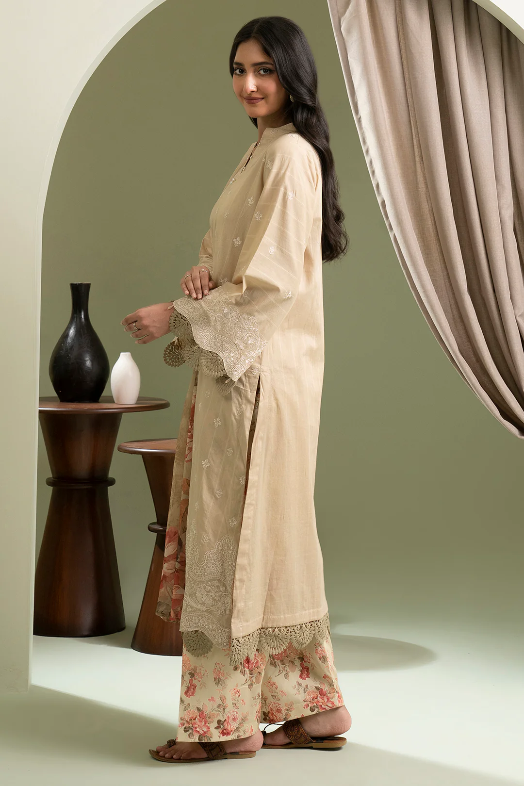 Embroidered Shirt Shalwar Dupatta - 0285 - Image 5