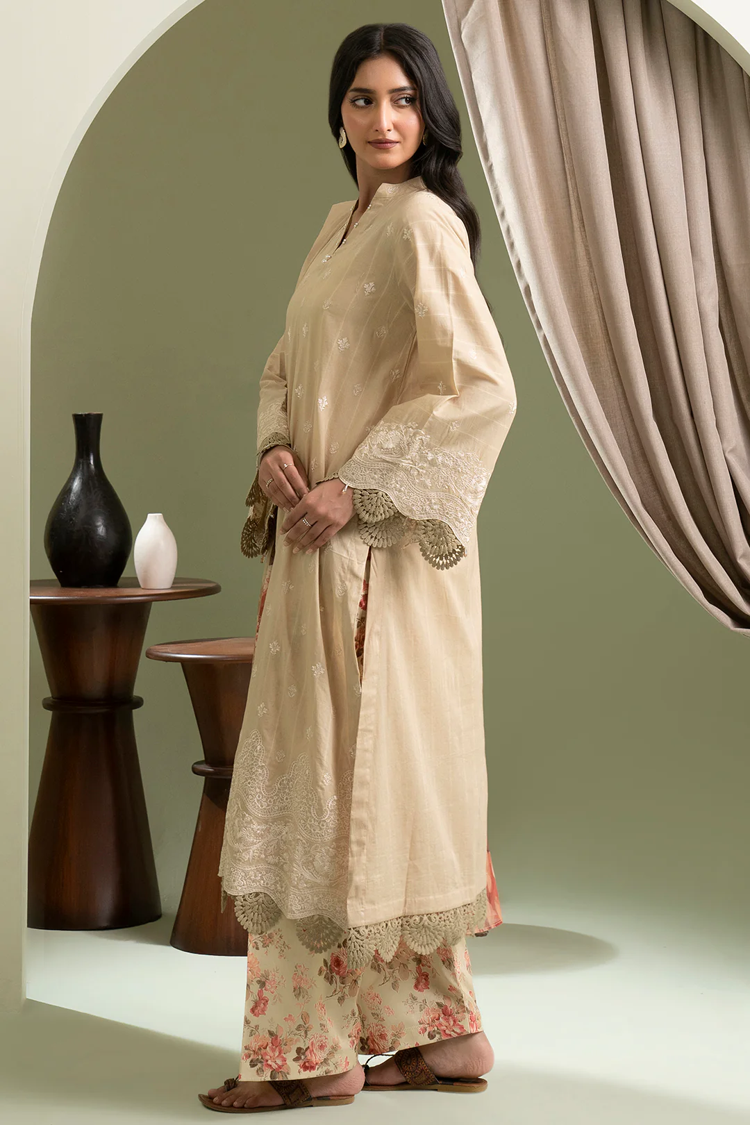 Embroidered Shirt Shalwar Dupatta - 0285 - Image 7