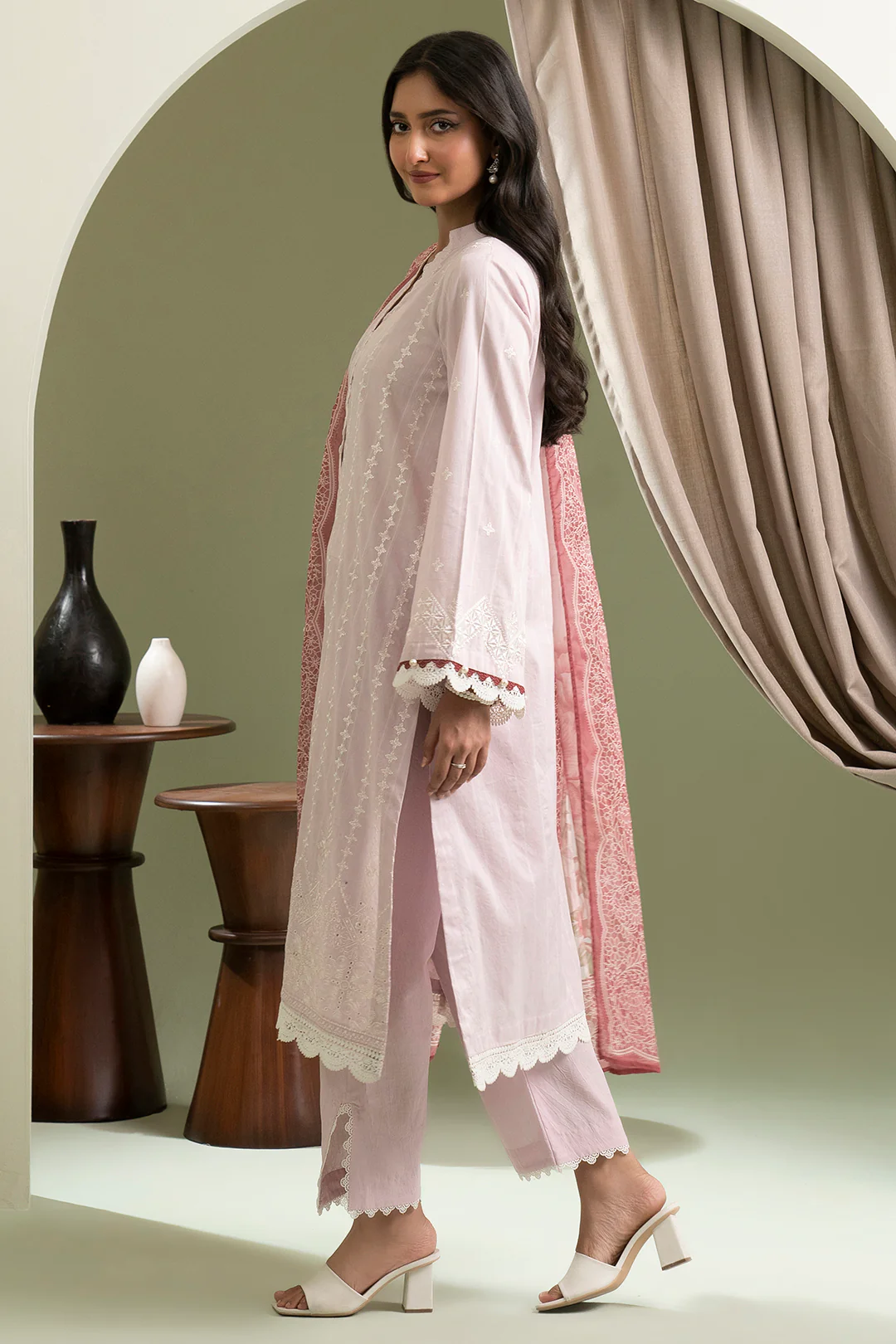 Embroidered Shirt Shalwar Dupatta - 0617 - Image 10