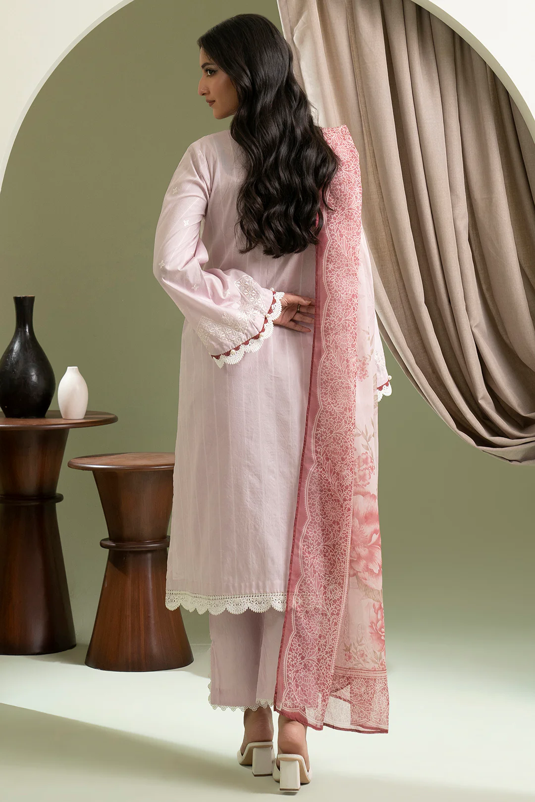 Embroidered Shirt Shalwar Dupatta - 0617 - Image 11