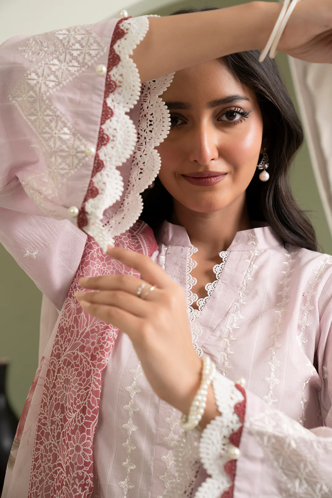 Embroidered Shirt Shalwar Dupatta - 0617 - Image 3