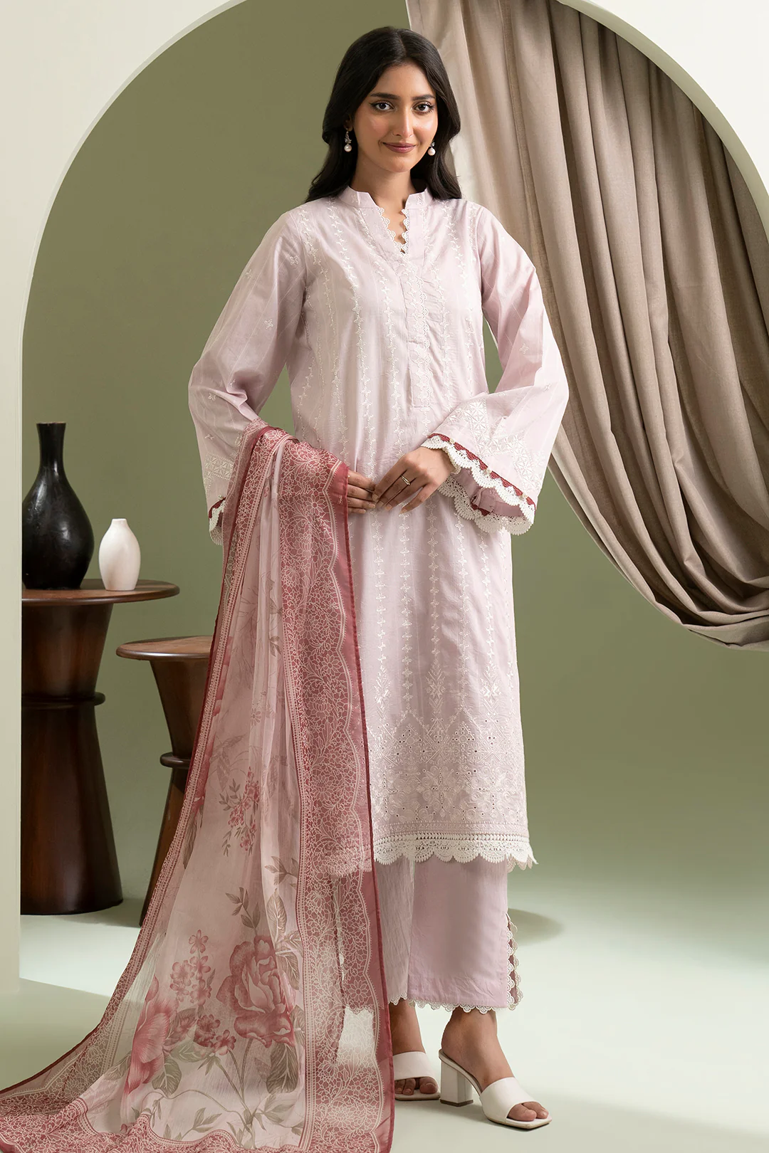 Embroidered Shirt Shalwar Dupatta - 0617 - Image 4