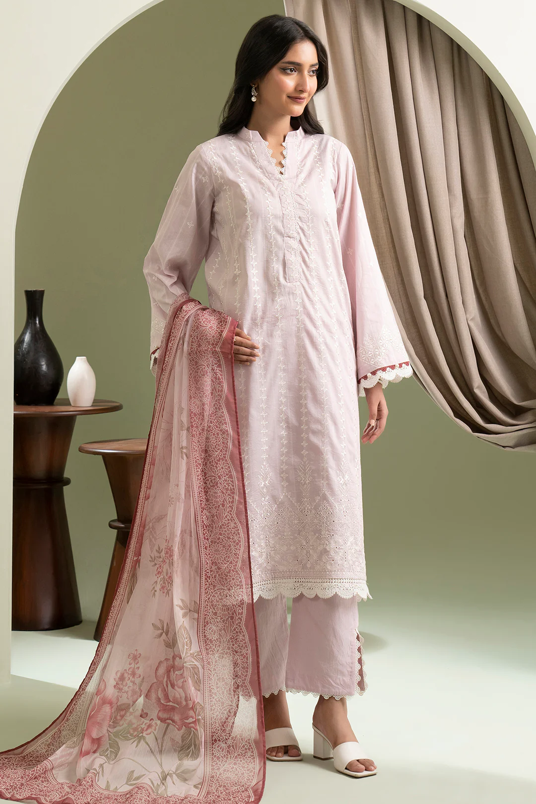 Embroidered Shirt Shalwar Dupatta - 0617 - Image 7