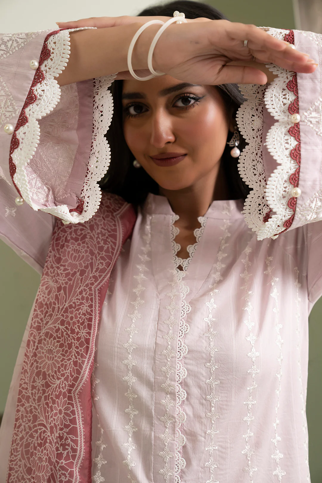 Embroidered Shirt Shalwar Dupatta - 0617 - Image 8