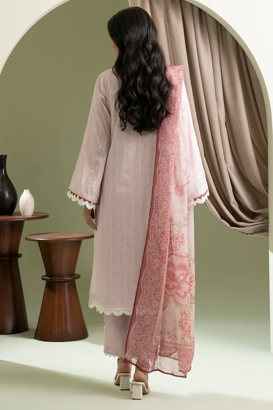 Embroidered Shirt Shalwar Dupatta - 0617 - Image 9