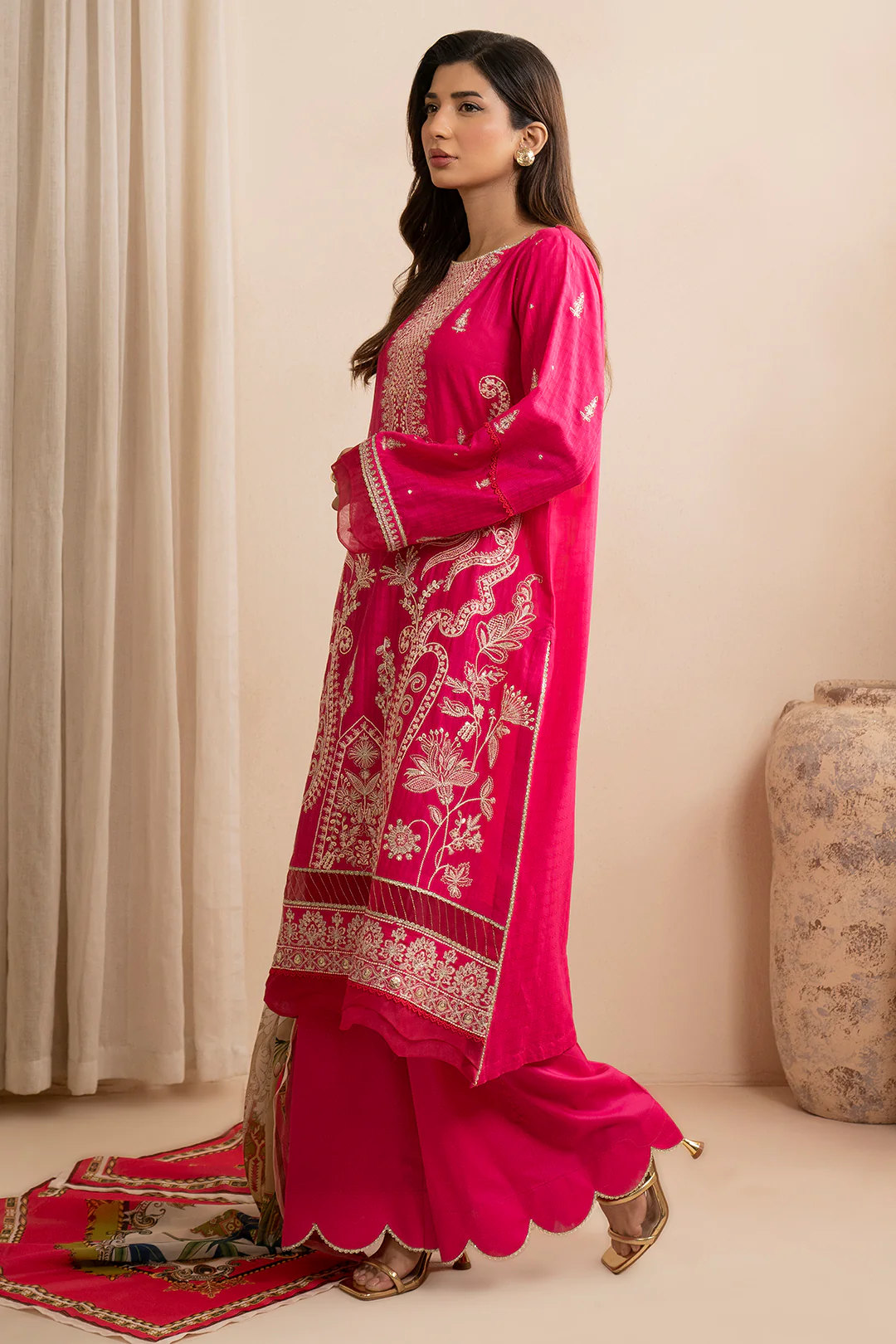 Embroidered Shirt Shalwar Dupatta - 0783 - Image 13