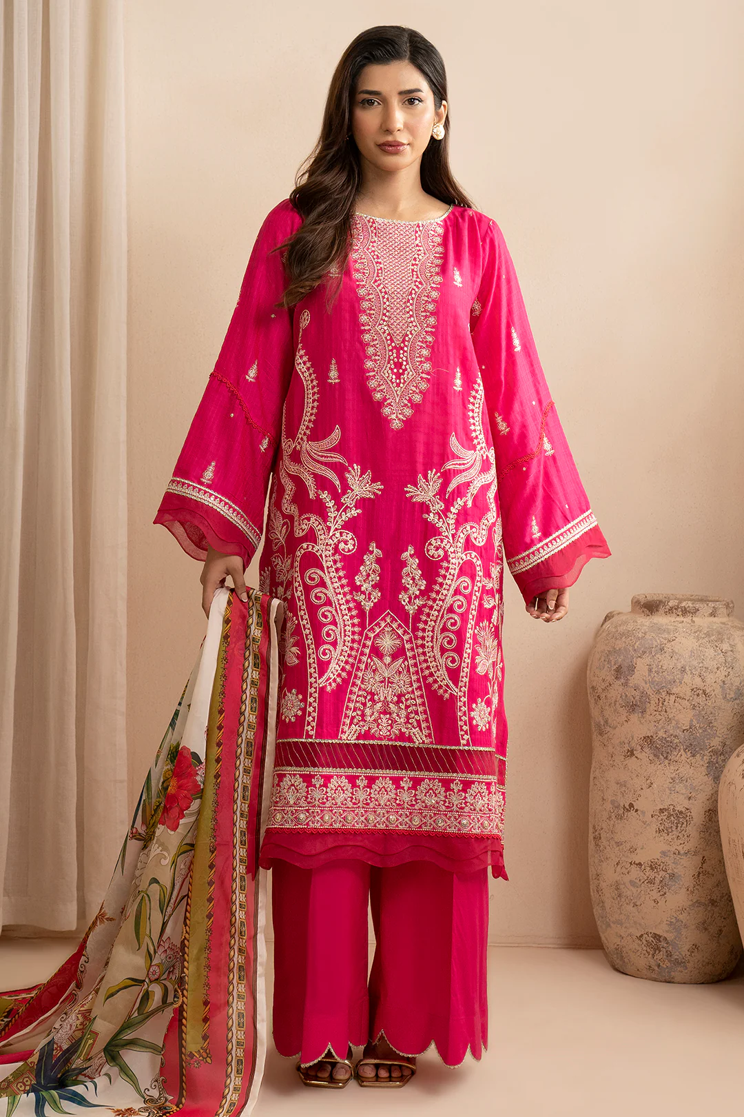 Embroidered Shirt Shalwar Dupatta - 0783 - Image 3