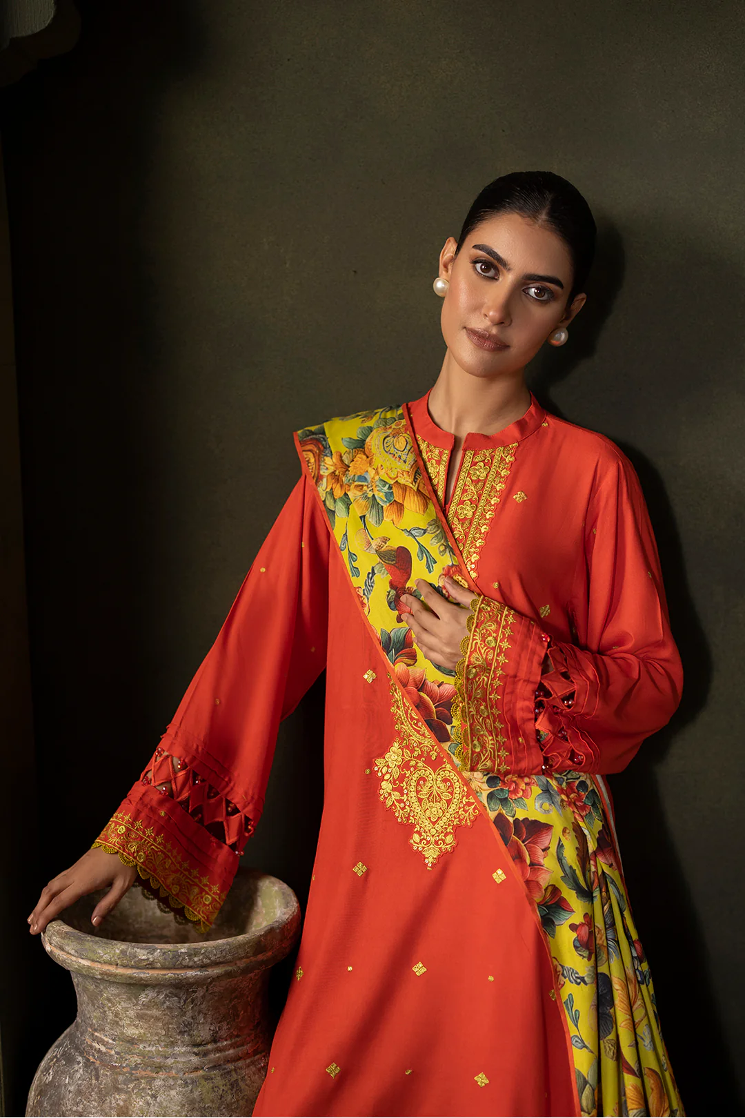 Embroidered Shirt Shalwar Dupatta - 0242 - Image 11