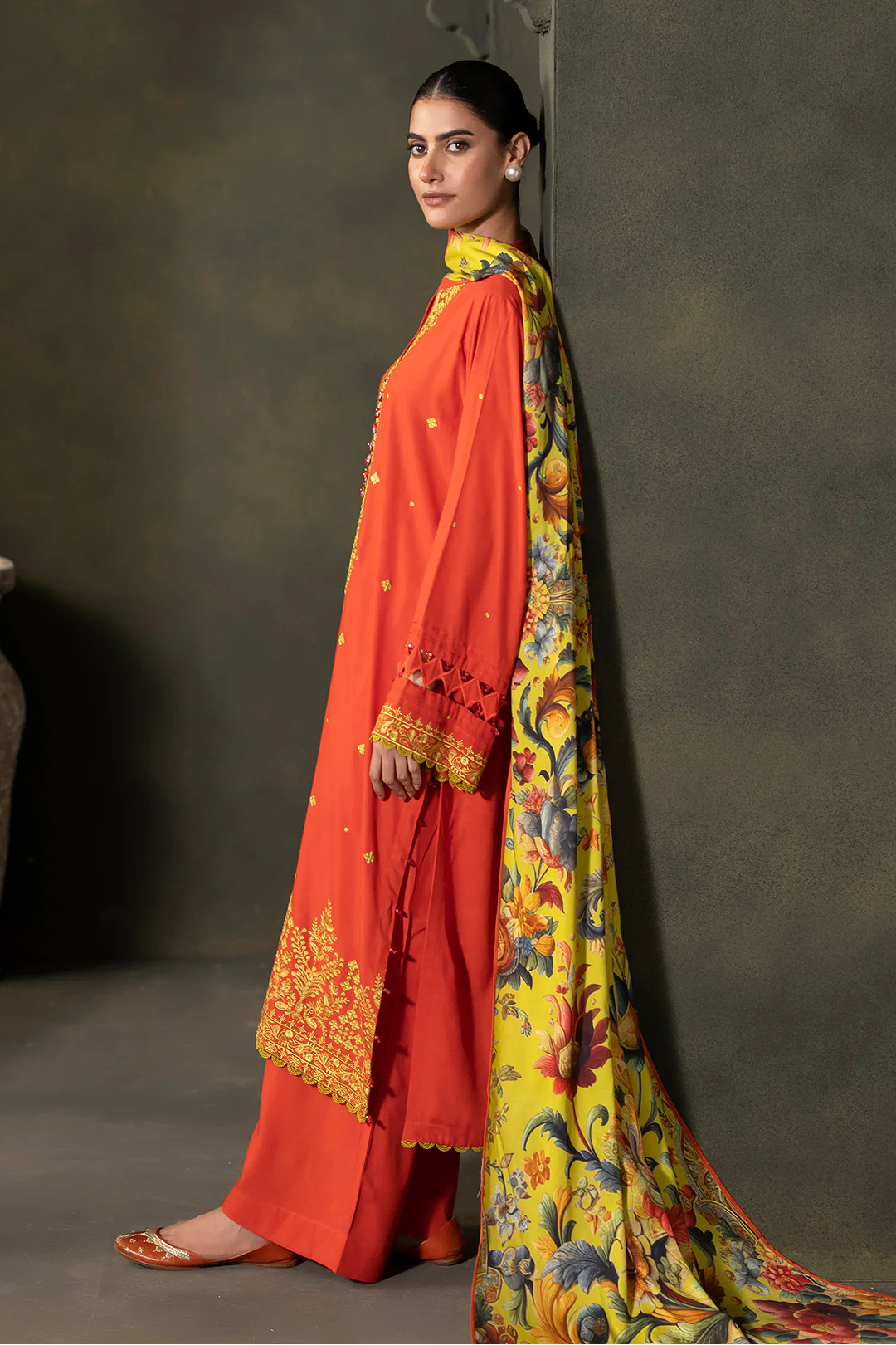 Embroidered Shirt Shalwar Dupatta - 0242 - Image 3