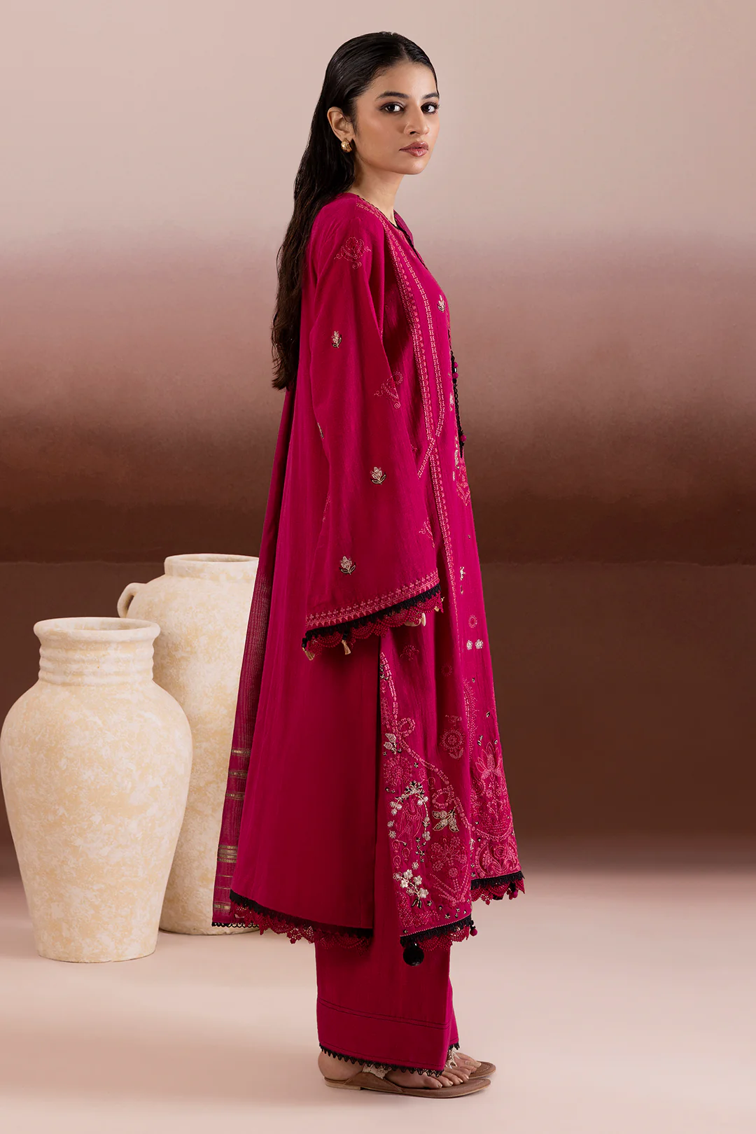 Embroidered Shirt Shalwar Dupatta - 0171 - Image 10