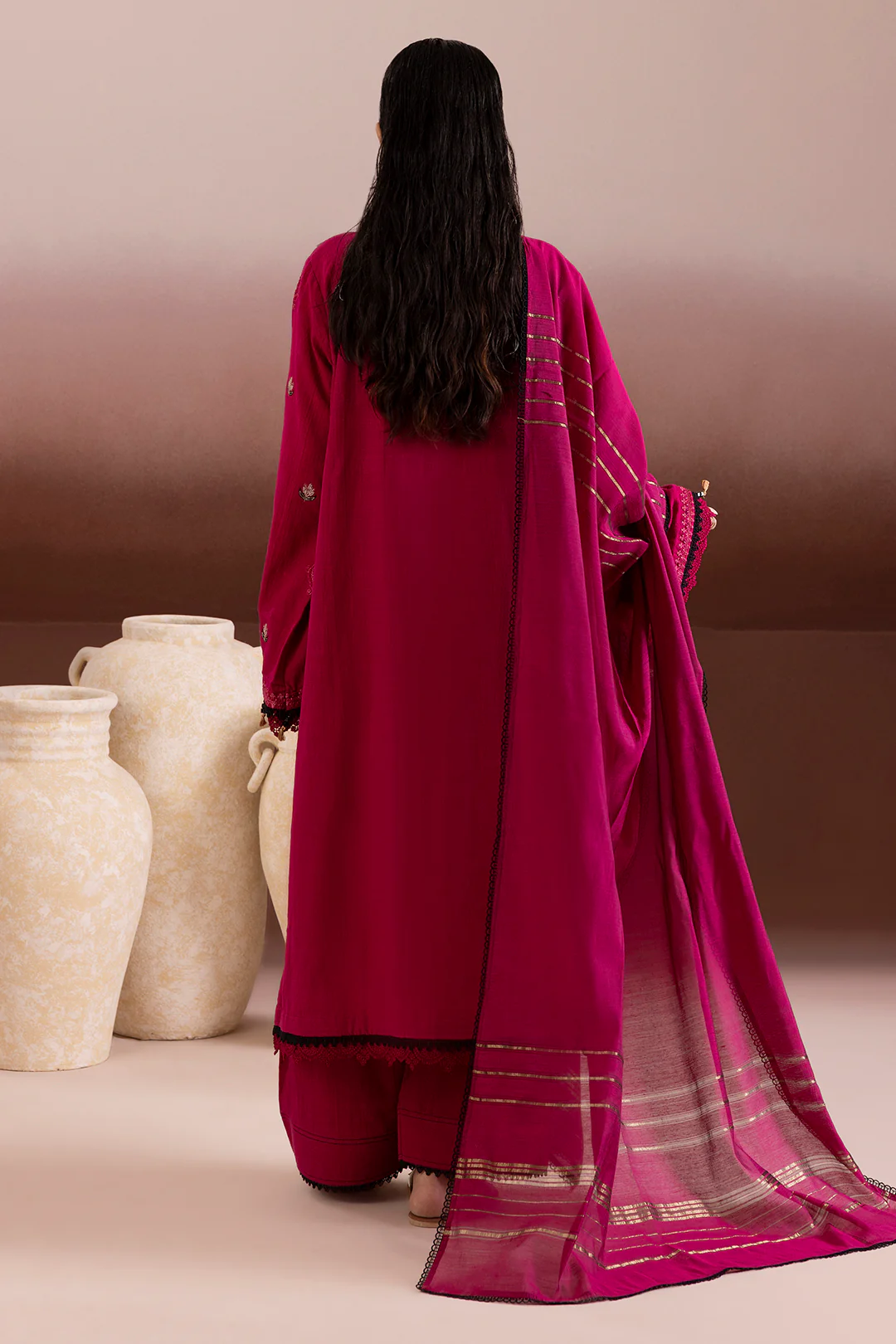 Embroidered Shirt Shalwar Dupatta - 0171 - Image 11