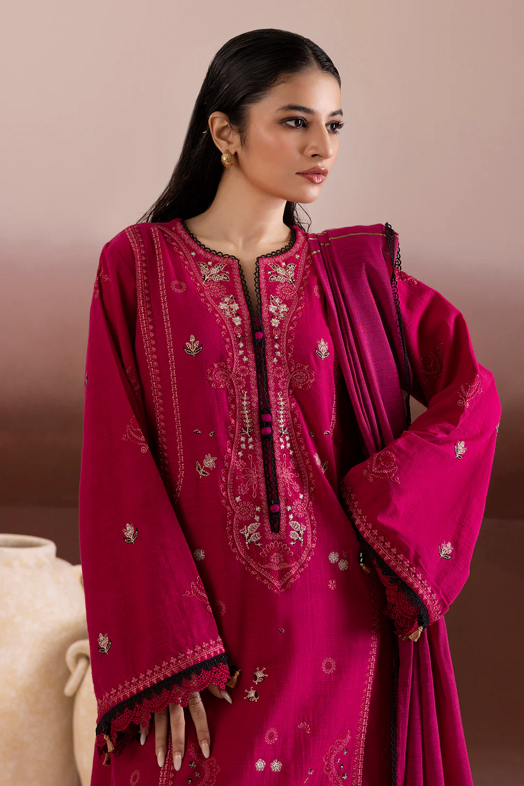 Embroidered Shirt Shalwar Dupatta - 0171 - Image 3