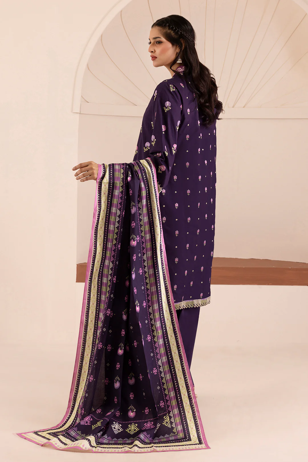 Embroidered Shirt Shalwar Dupatta - 0261 - Image 8