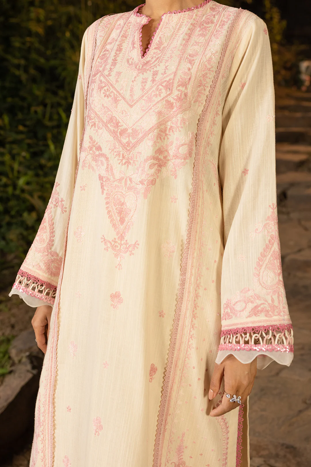 Embroidered Shirt Shalwar Shawl - 0168 - Image 9