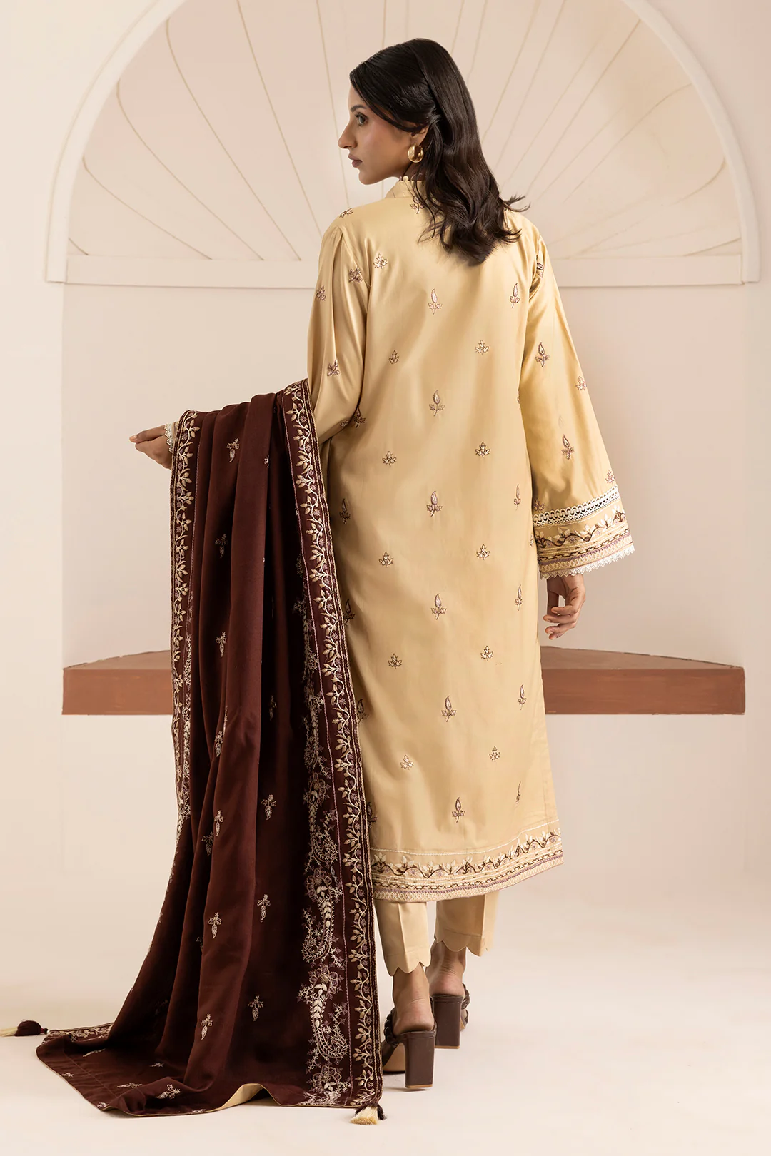 Embroidered Shirt Shalwar Shawl - 0263 - Image 10
