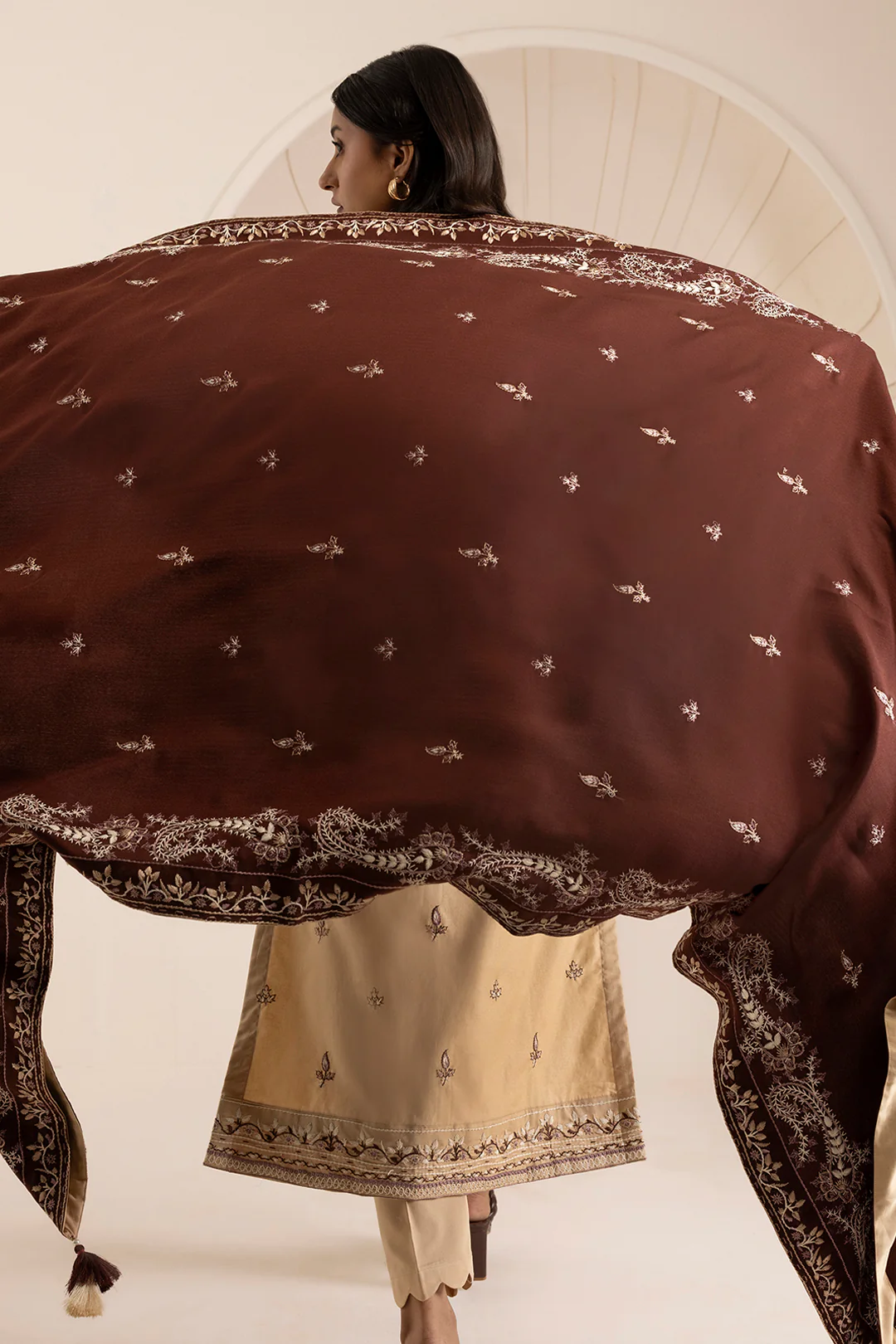 Embroidered Shirt Shalwar Shawl - 0263 - Image 8